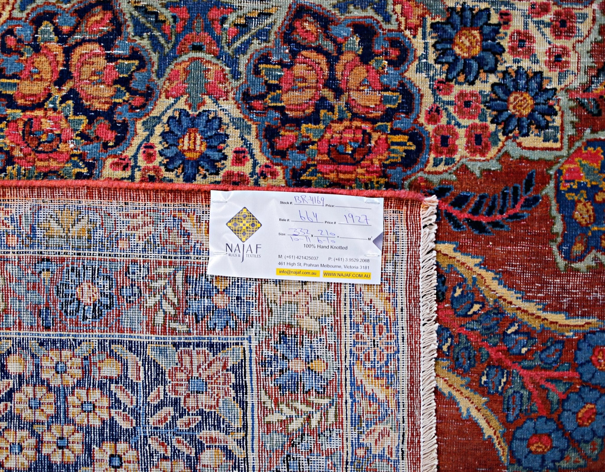 Handmade Vintage Persian Moud Rug | 332 x 210 cm | 10'11" x 6'10" - Najaf Rugs & Textile