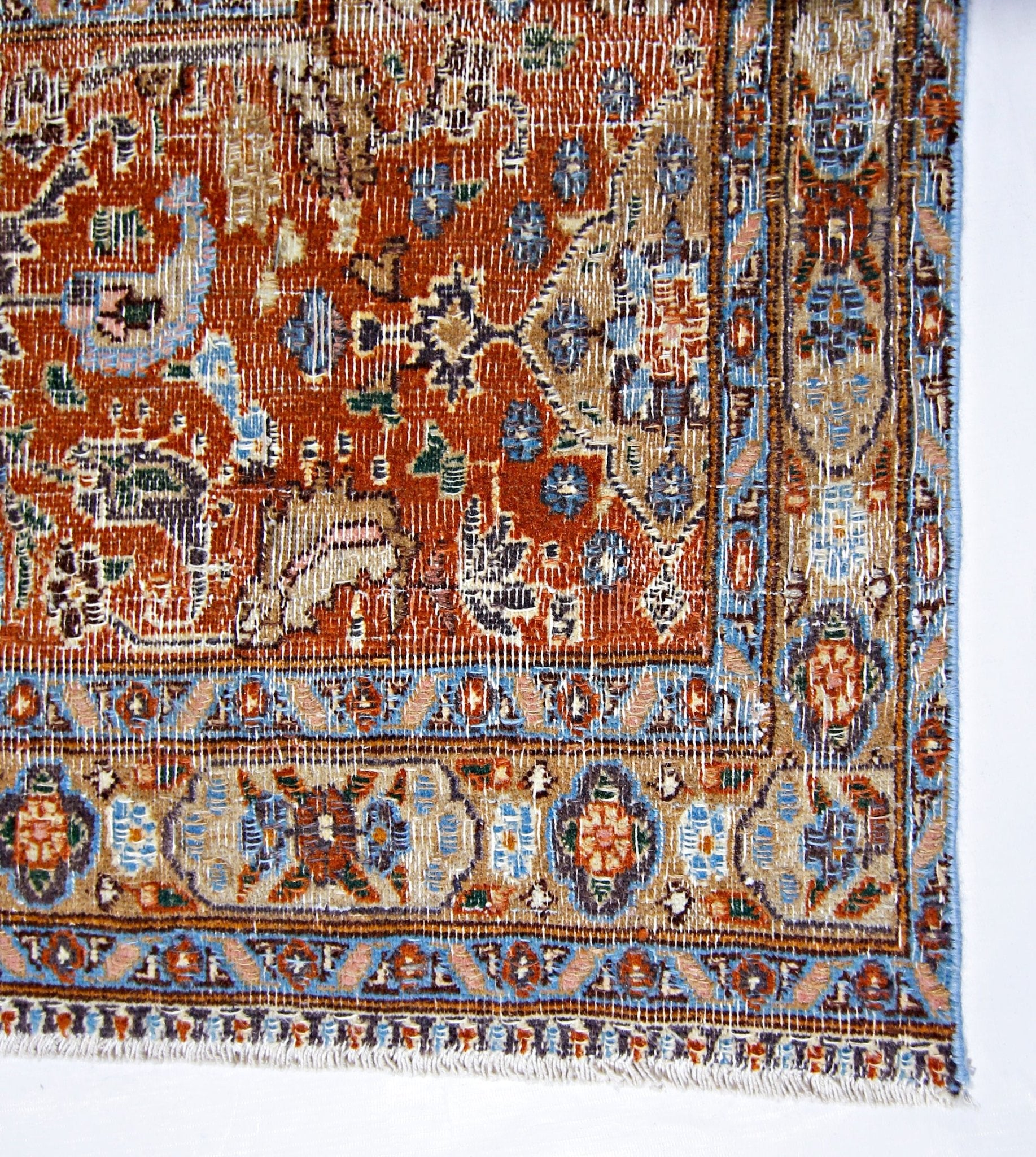 Handmade Vintage Persian Moud Rug | 347 x 241 cm | 11'4" x 7'11" - Najaf Rugs & Textile