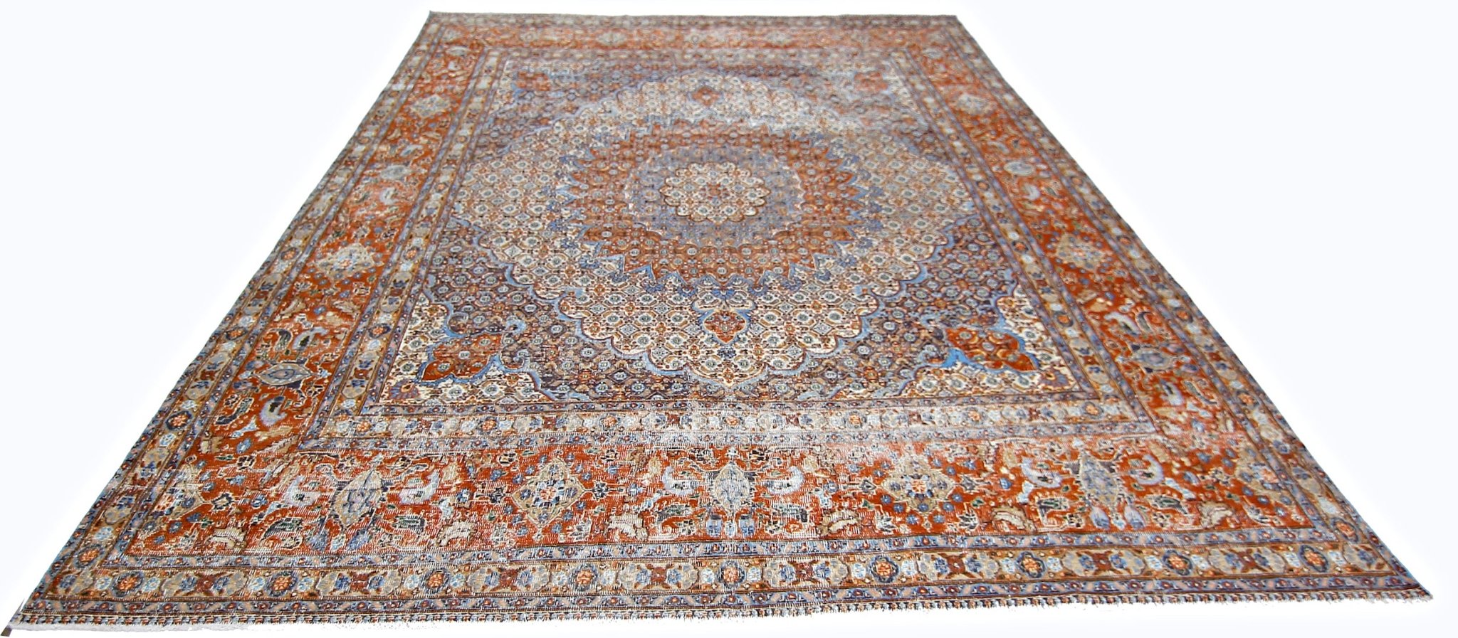 Handmade Vintage Persian Moud Rug | 347 x 241 cm | 11'4" x 7'11" - Najaf Rugs & Textile