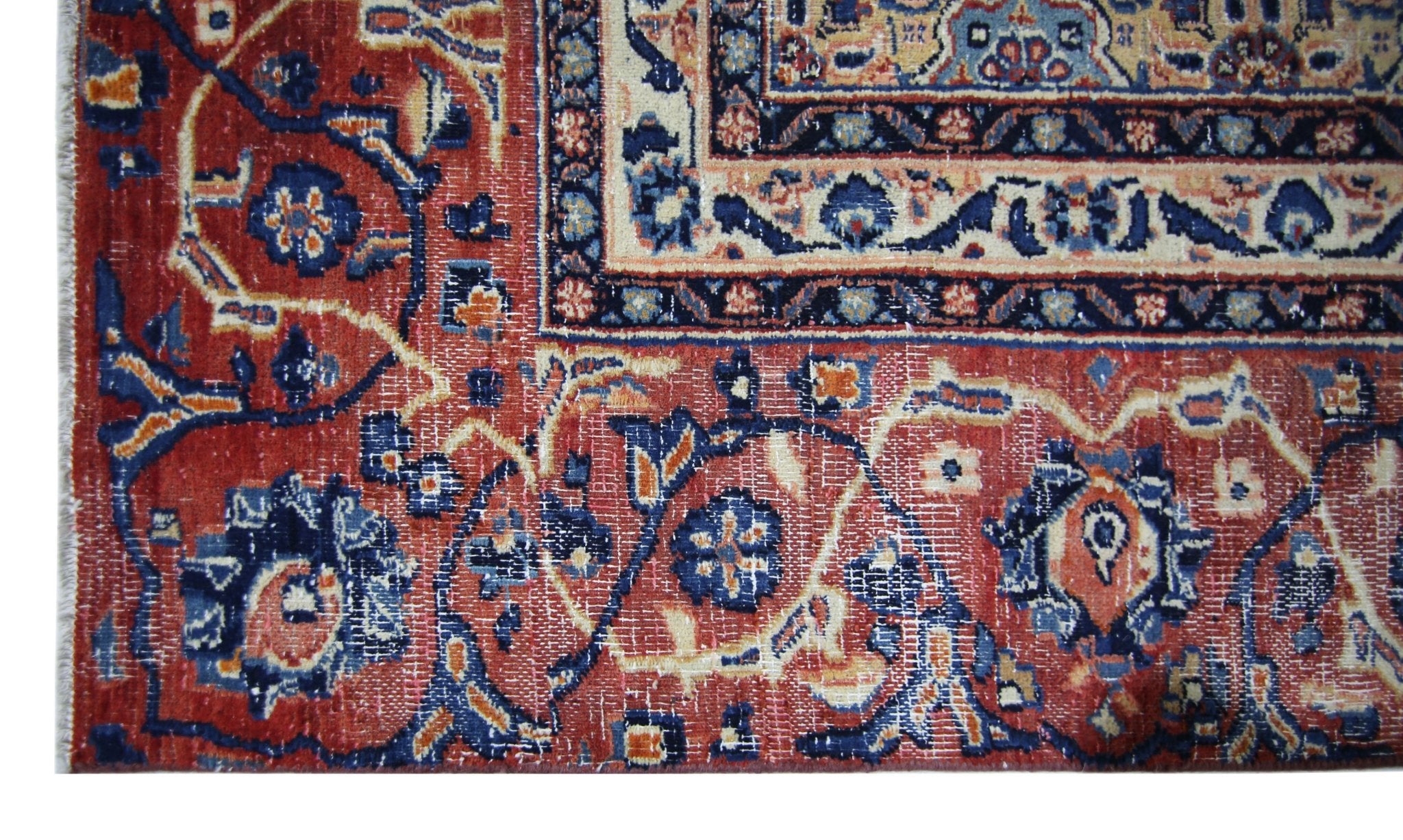 Handmade Vintage Persian Moud Rug | 349 x 232 cm | 11'5" x 7'7" - Najaf Rugs & Textile