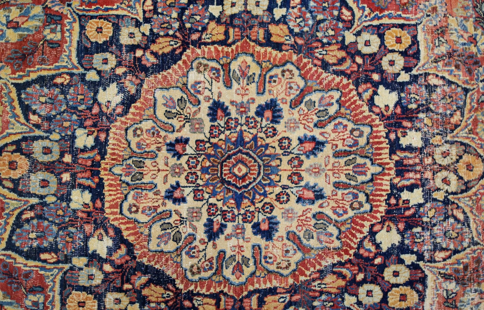Handmade Vintage Persian Moud Rug | 353 x 217 cm | 11'7" x 7'1" - Najaf Rugs & Textile