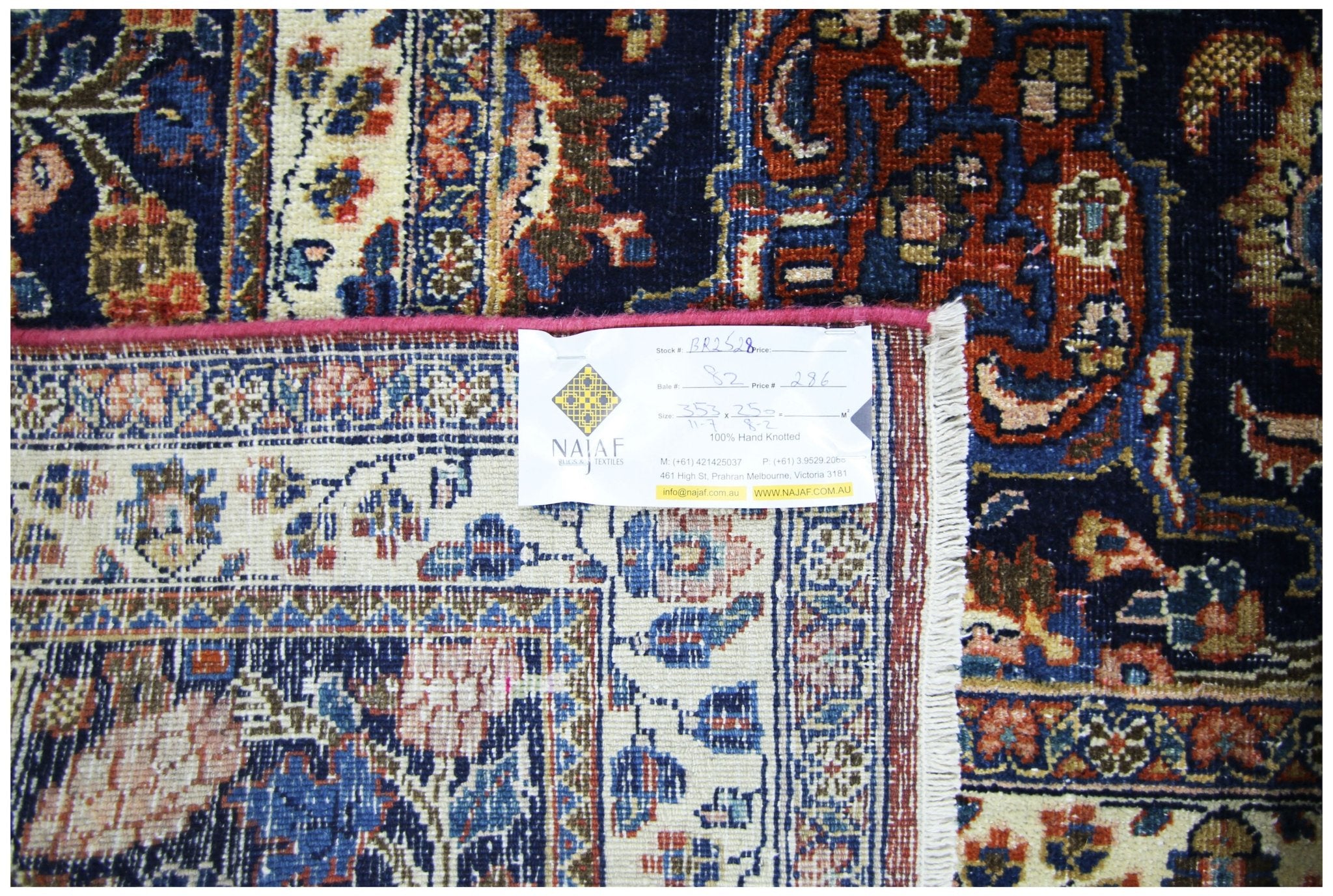 Handmade Vintage Persian Moud Rug | 353 x 250 cm | 11'7" x 8'2" - Najaf Rugs & Textile