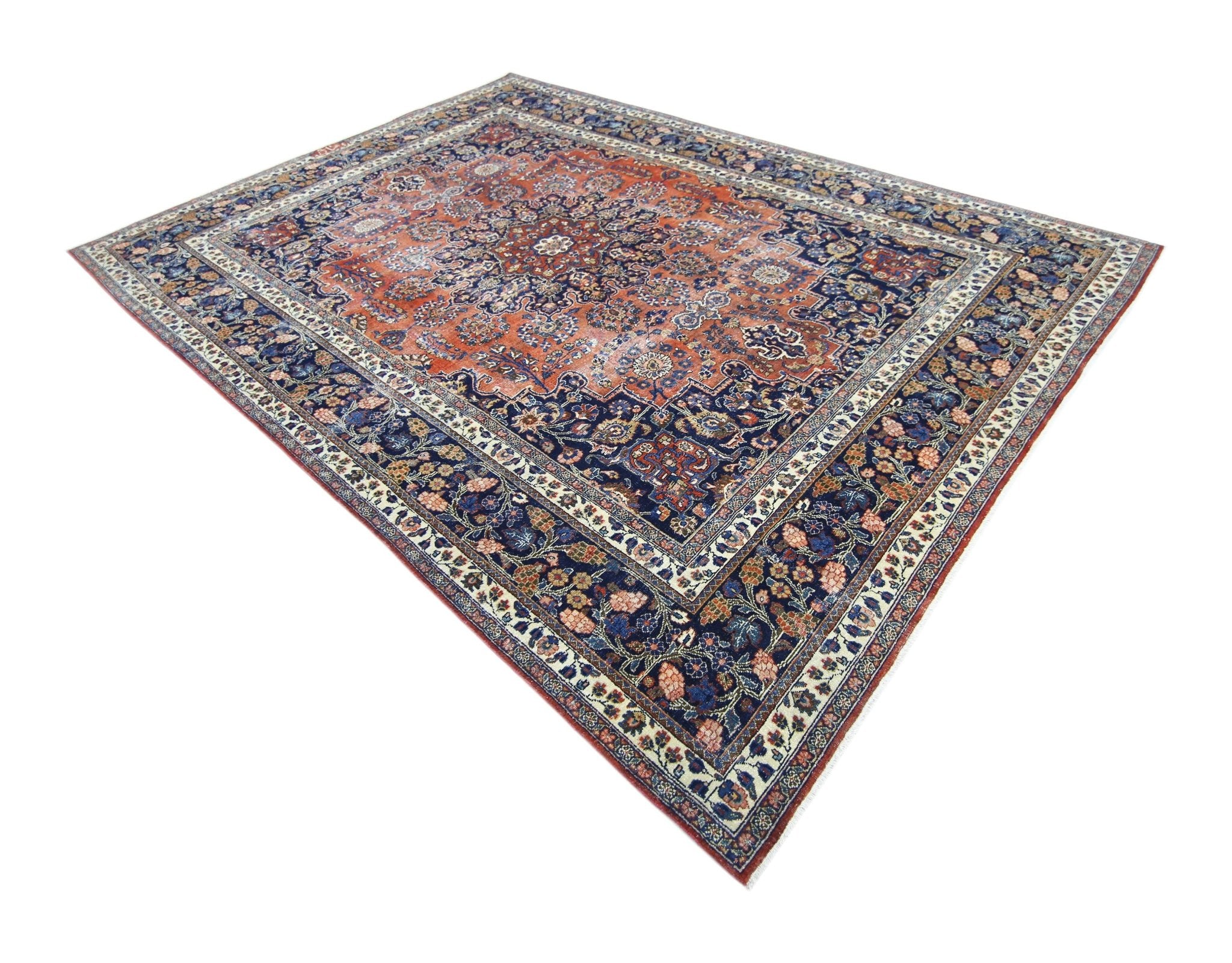 Handmade Vintage Persian Moud Rug | 353 x 250 cm | 11'7" x 8'2" - Najaf Rugs & Textile