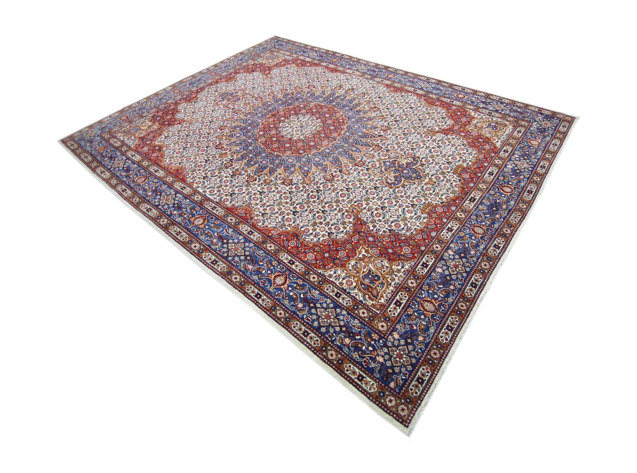 Handmade Vintage Persian Moud Rug | 361 x 260 cm | 11'10" x 8'6" - Najaf Rugs & Textile