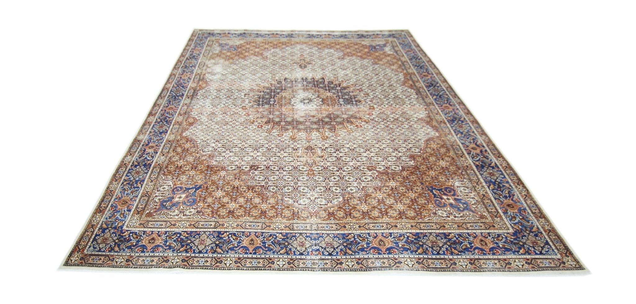 Handmade Vintage Persian Moud Rug | 365 x 268 cm | 12' x 8'9" - Najaf Rugs & Textile