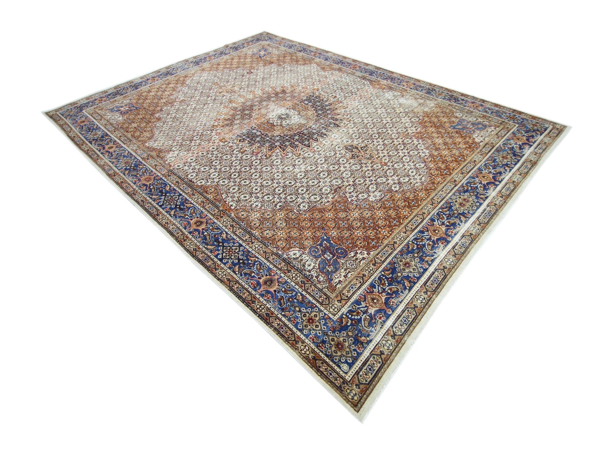 Handmade Vintage Persian Moud Rug | 365 x 268 cm | 12' x 8'9" - Najaf Rugs & Textile