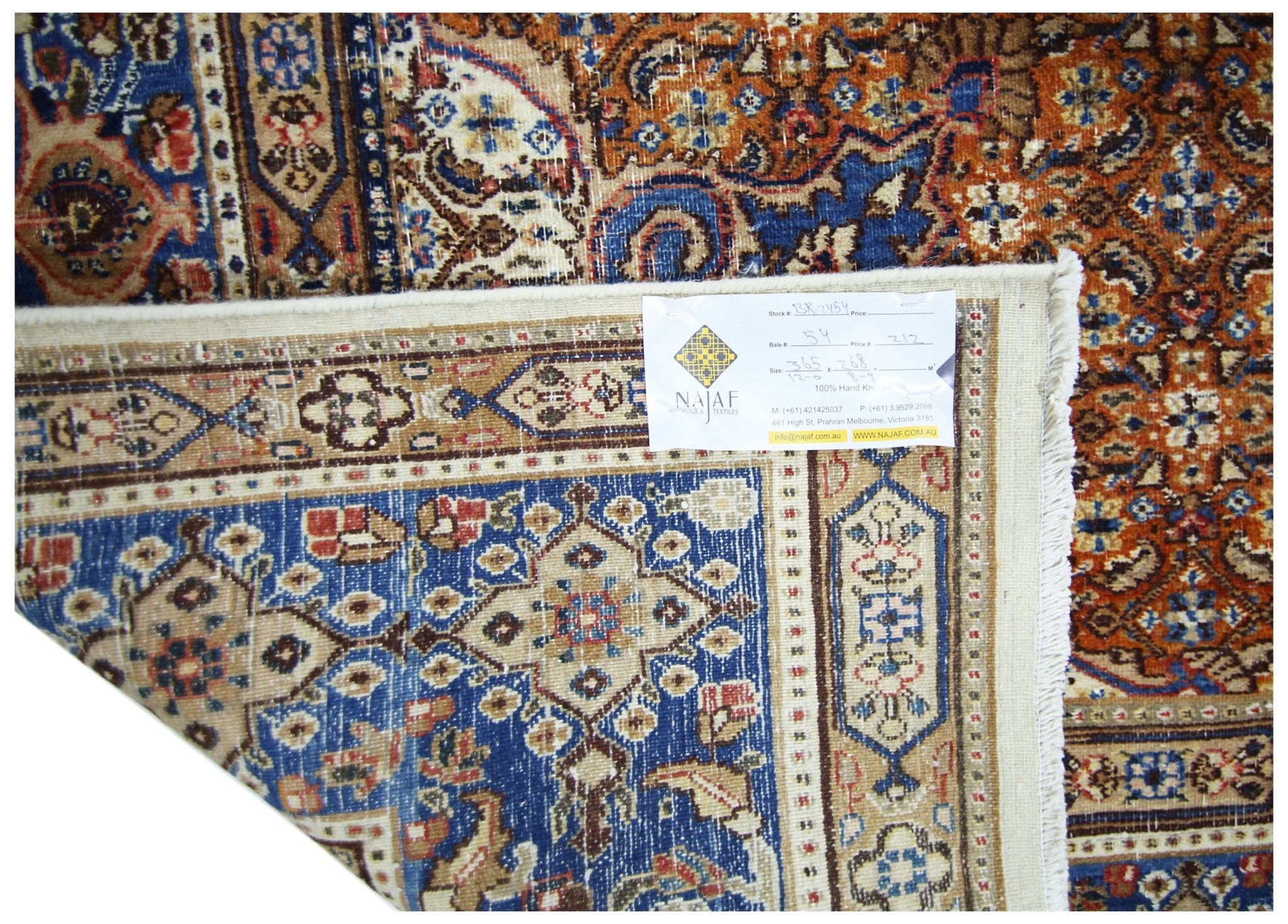 Handmade Vintage Persian Moud Rug | 365 x 268 cm | 12' x 8'9" - Najaf Rugs & Textile