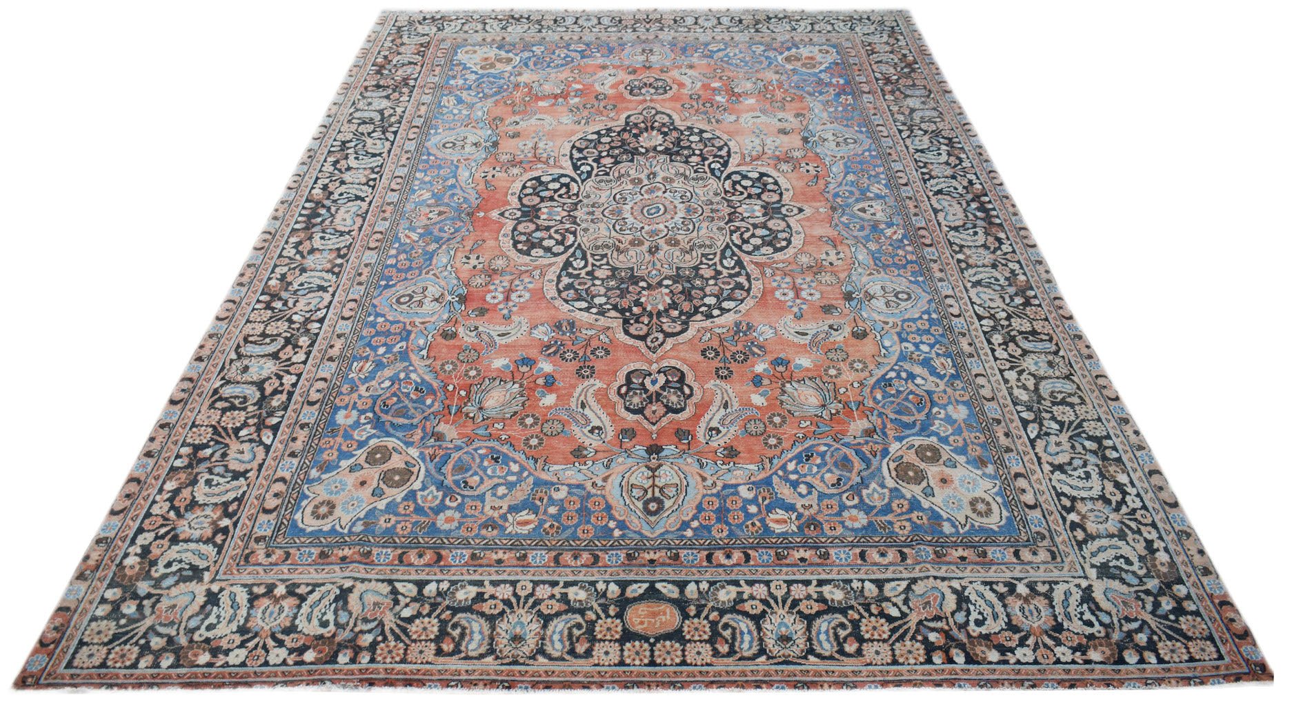 Handmade Vintage Persian Moud Rug | 390 x 282 cm | 12'10" x 9'3" - Najaf Rugs & Textile