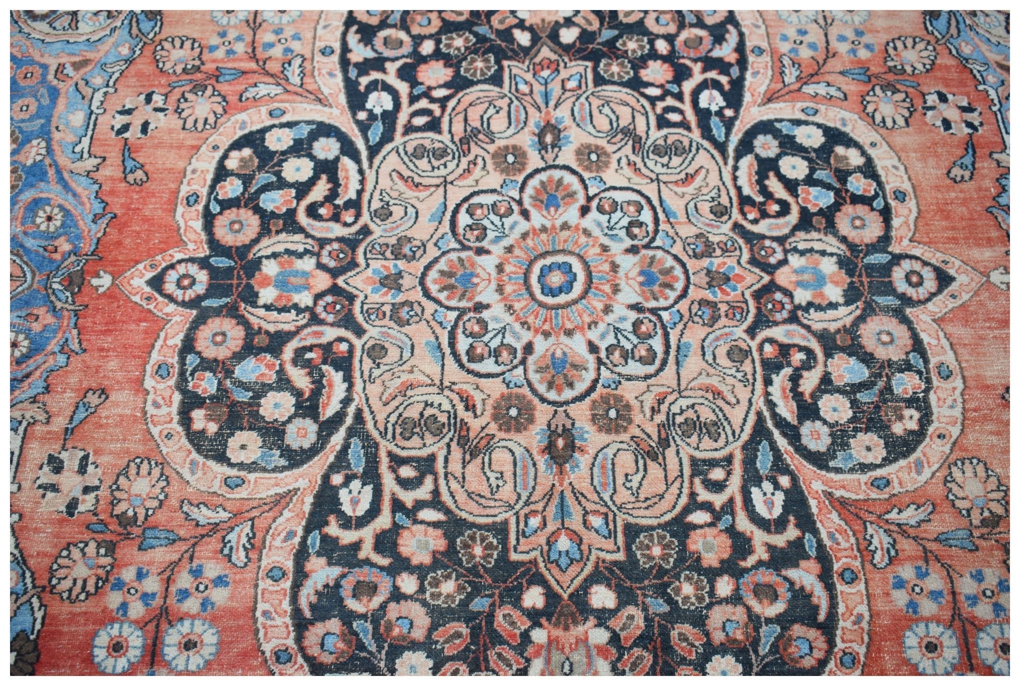 Handmade Vintage Persian Moud Rug | 390 x 282 cm | 12'10" x 9'3" - Najaf Rugs & Textile