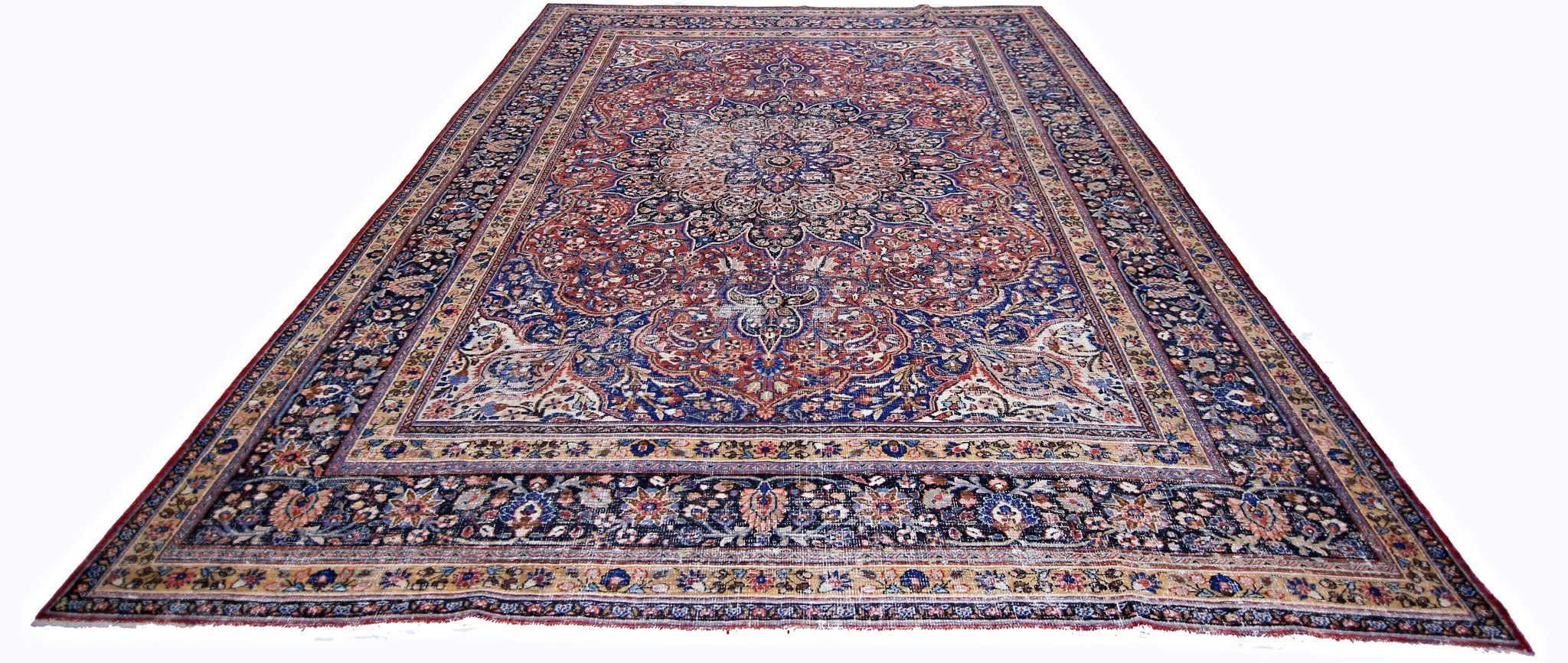 Handmade Vintage Persian Moud Rug | 399 x 287 cm | 13'1" x 9'5" - Najaf Rugs & Textile