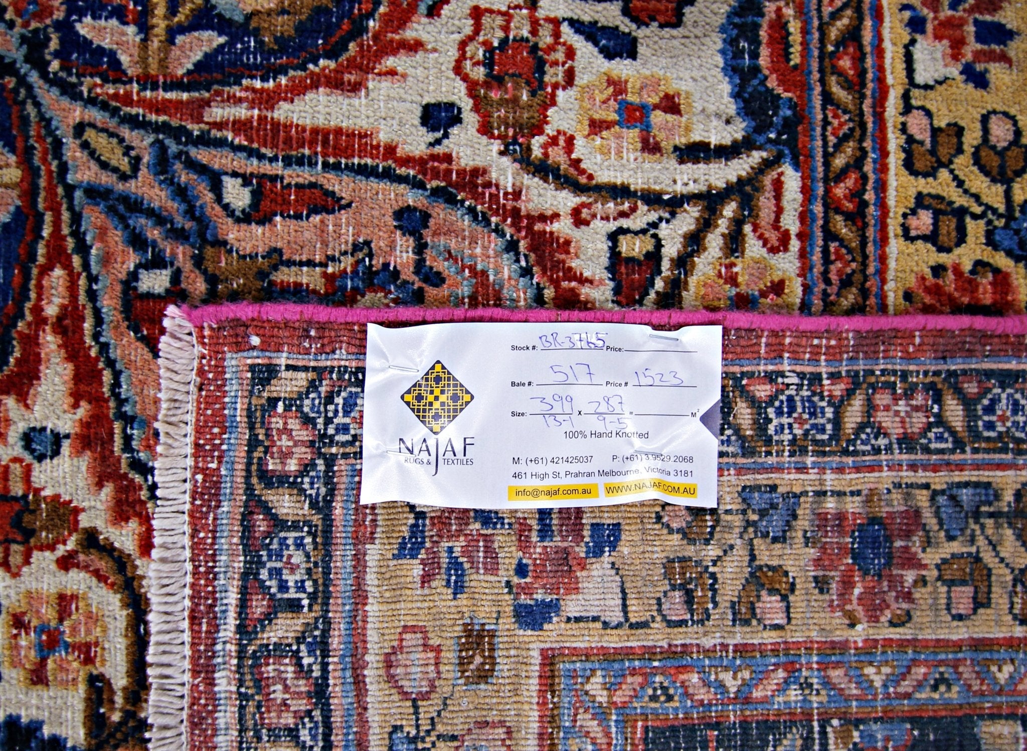 Handmade Vintage Persian Moud Rug | 399 x 287 cm | 13'1" x 9'5" - Najaf Rugs & Textile