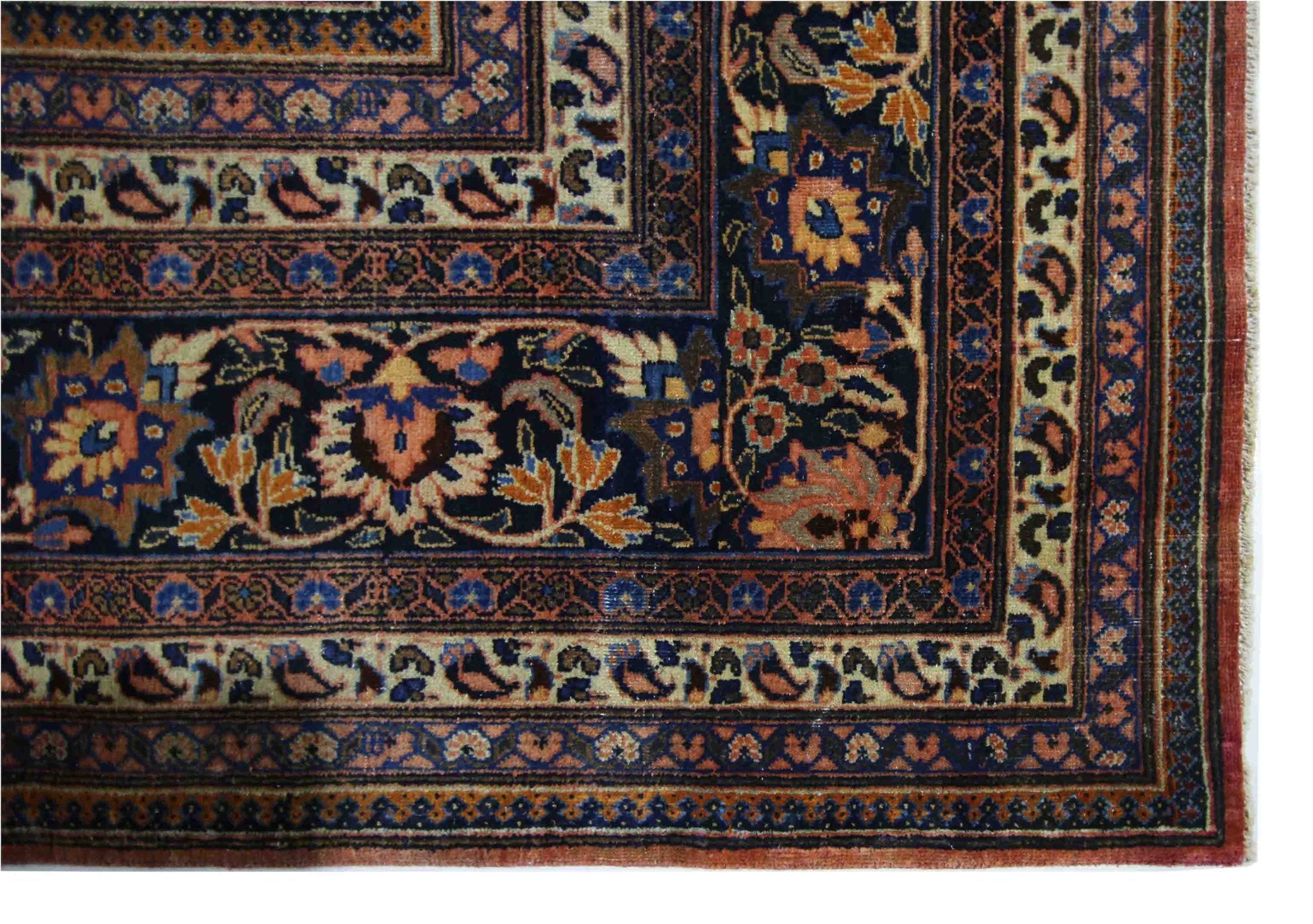 Handmade Vintage Persian Moud Rug | 407 x 301 cm | 13'4" x 9'10" - Najaf Rugs & Textile