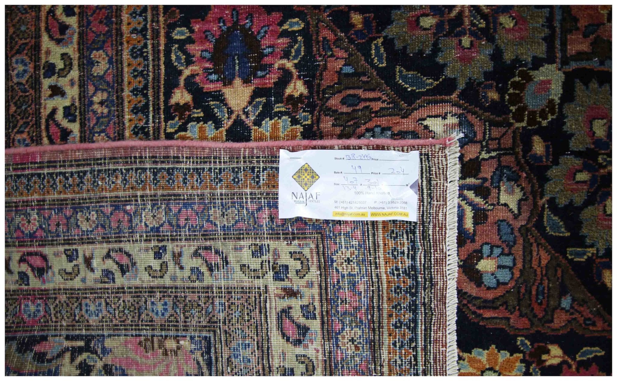 Handmade Vintage Persian Moud Rug | 407 x 301 cm | 13'4" x 9'10" - Najaf Rugs & Textile