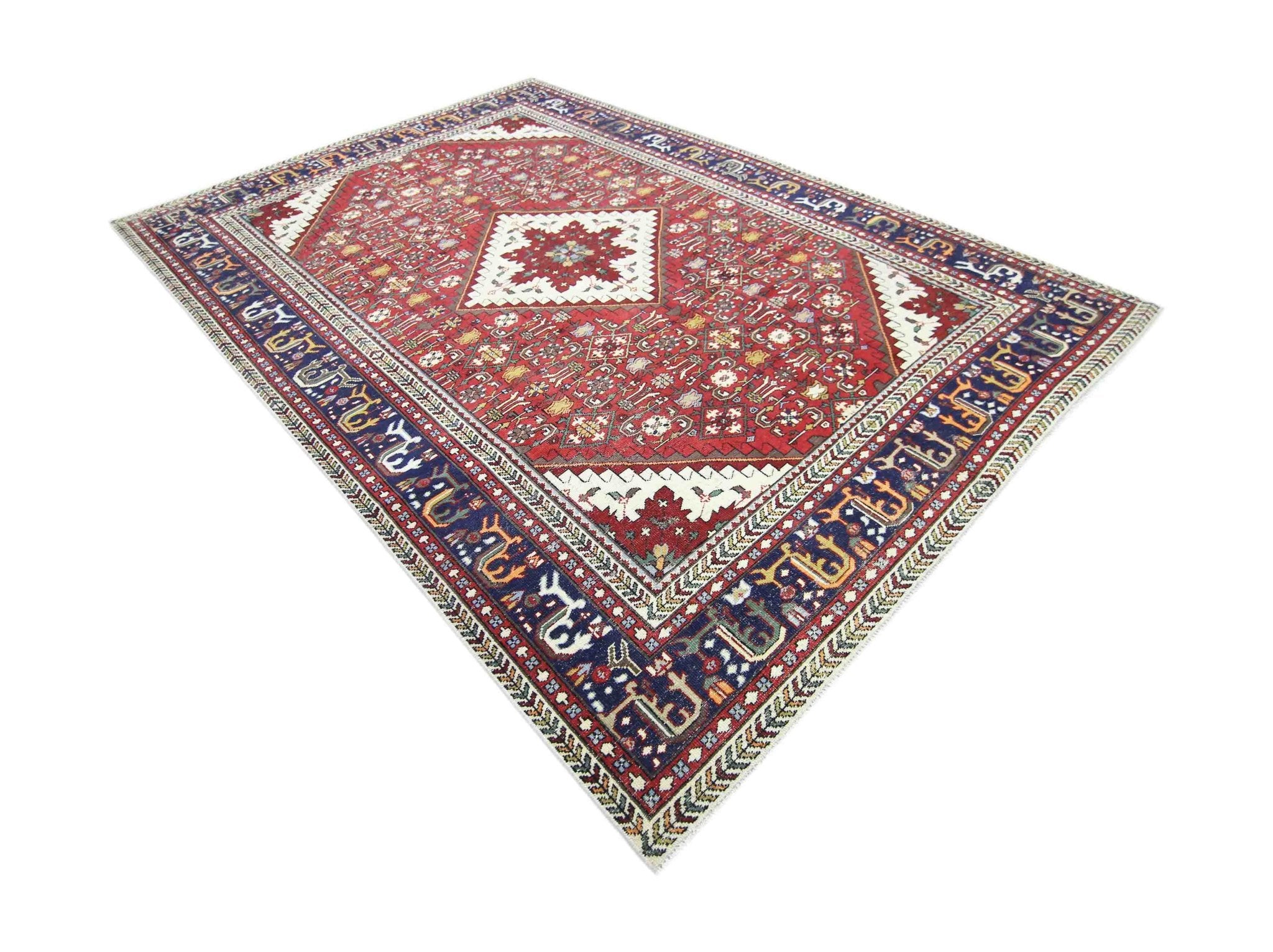 Handmade Vintage Persian Nahavand Rug | 333 x 240 cm | 10'11" x 7'10" - Najaf Rugs & Textile