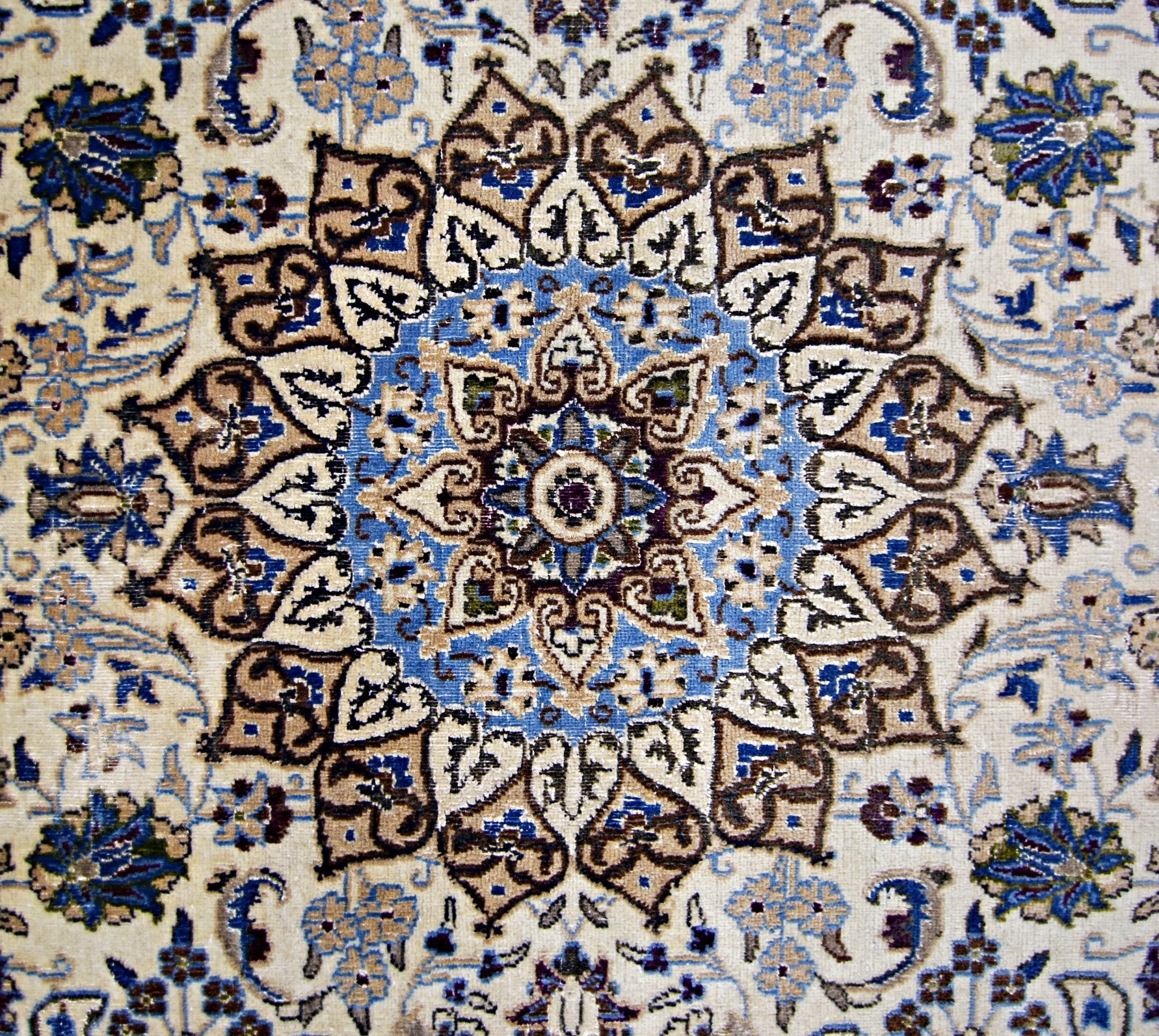 Handmade Vintage Persian Nain Rug | 126 x 84 cm | 4'2" x 2'9" - Najaf Rugs & Textile