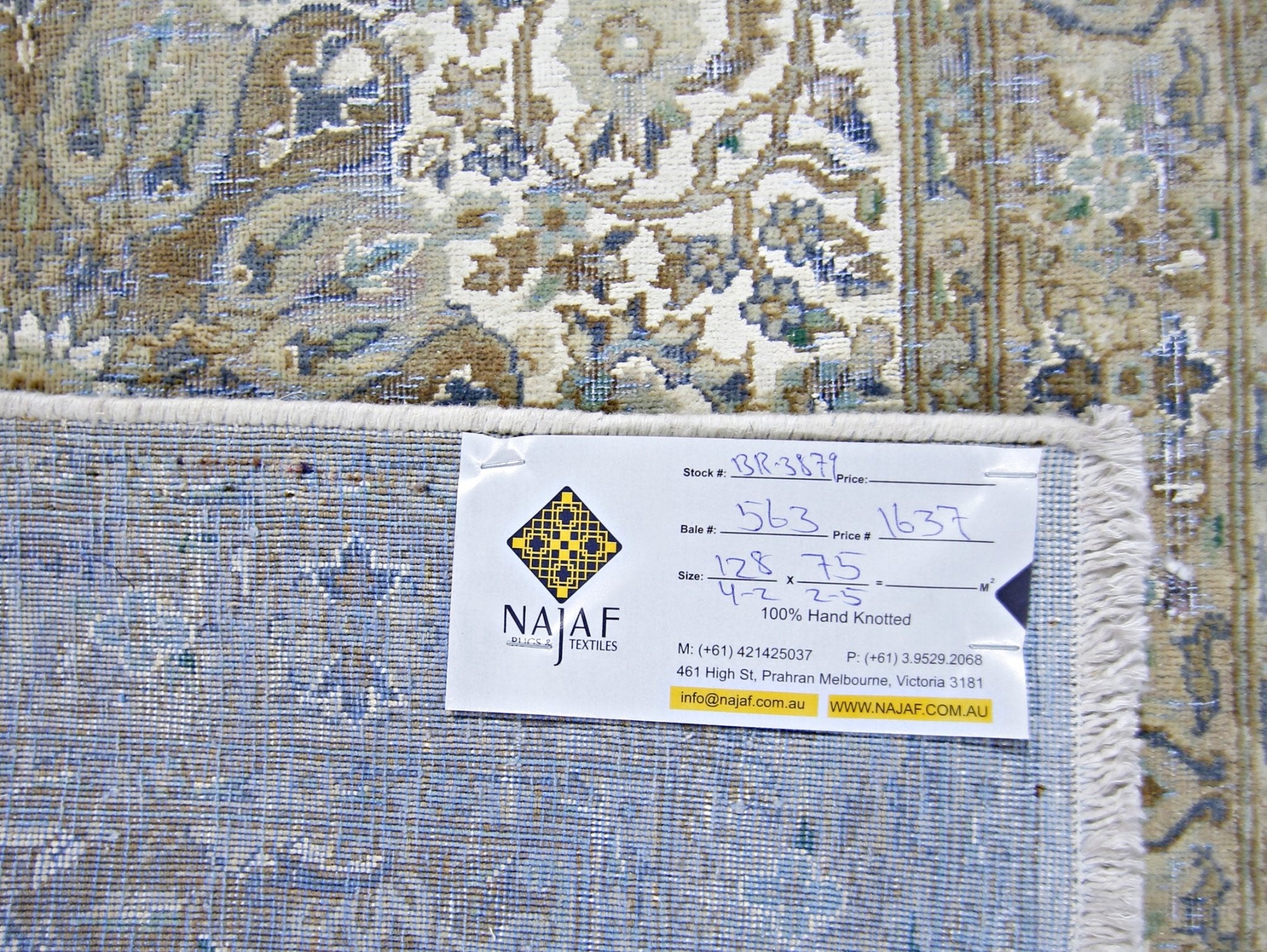 Handmade Vintage Persian Nain Rug | 128 x 75 cm | 4'2" x 2'5" - Najaf Rugs & Textile