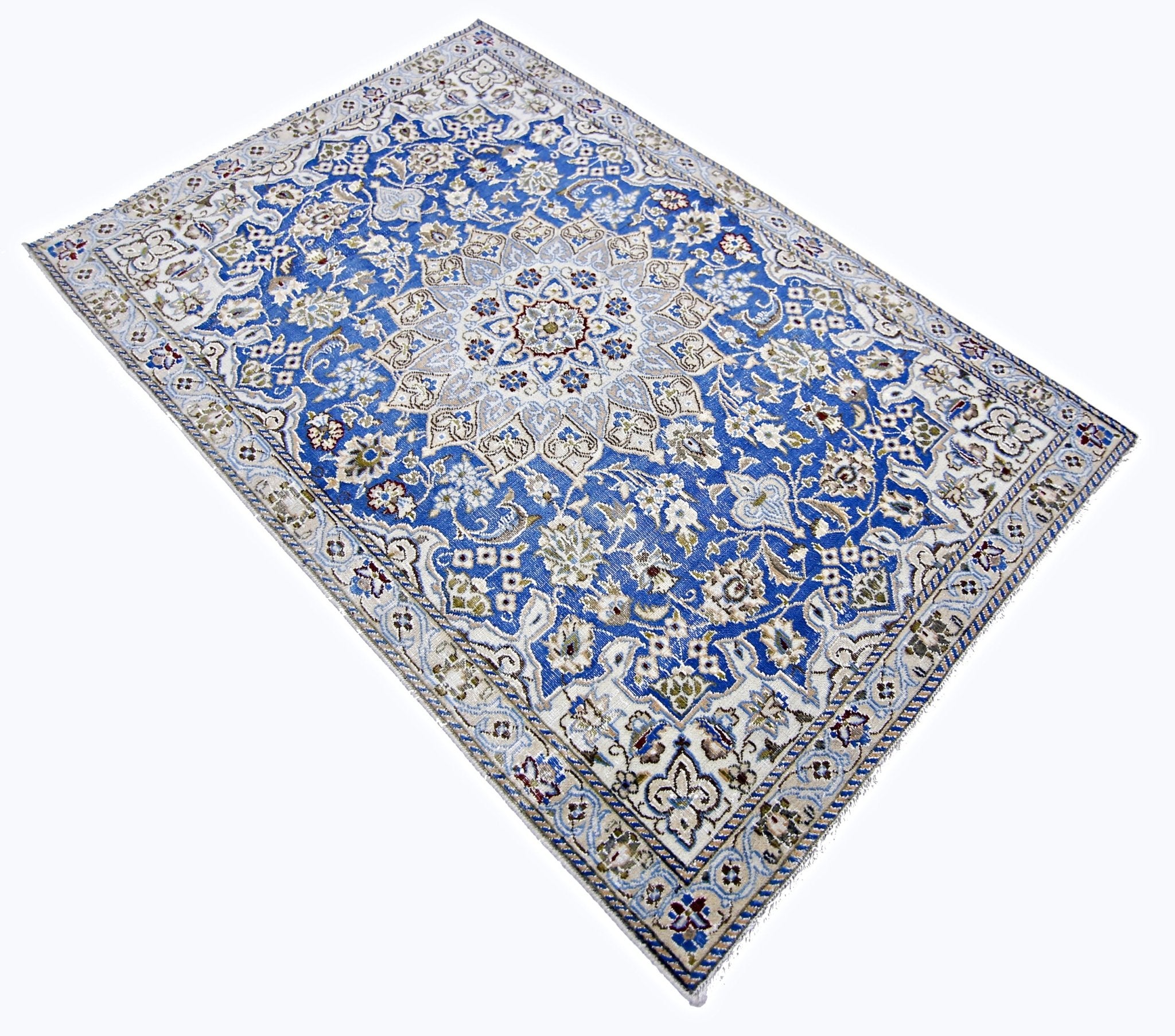 Handmade Vintage Persian Nain Rug | 136 x 89 cm | 4'6" x 2'11" - Najaf Rugs & Textile