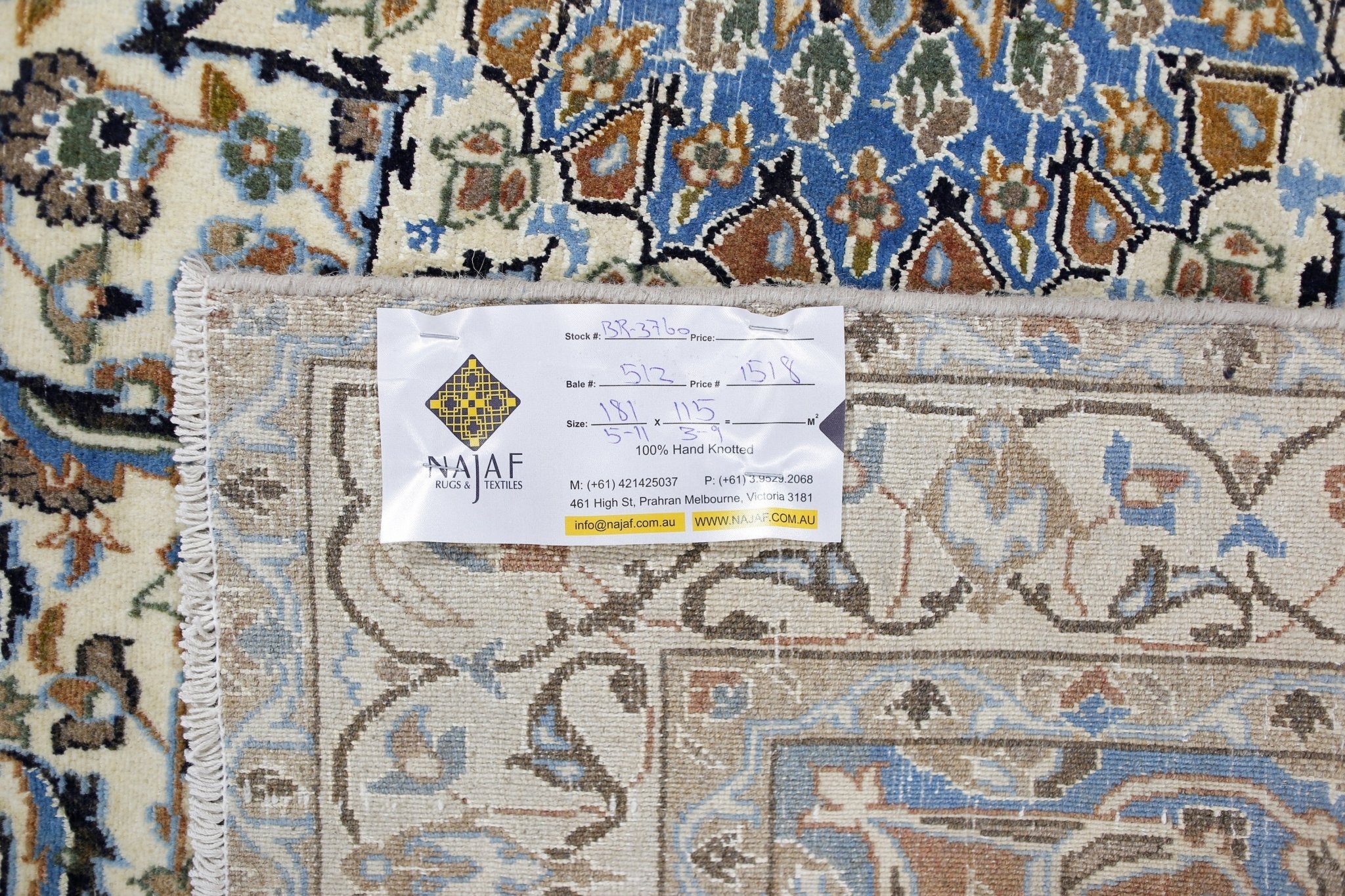 Handmade Vintage Persian Nain Rug | 181 x 115 cm | 5'11" x 3'9" - Najaf Rugs & Textile