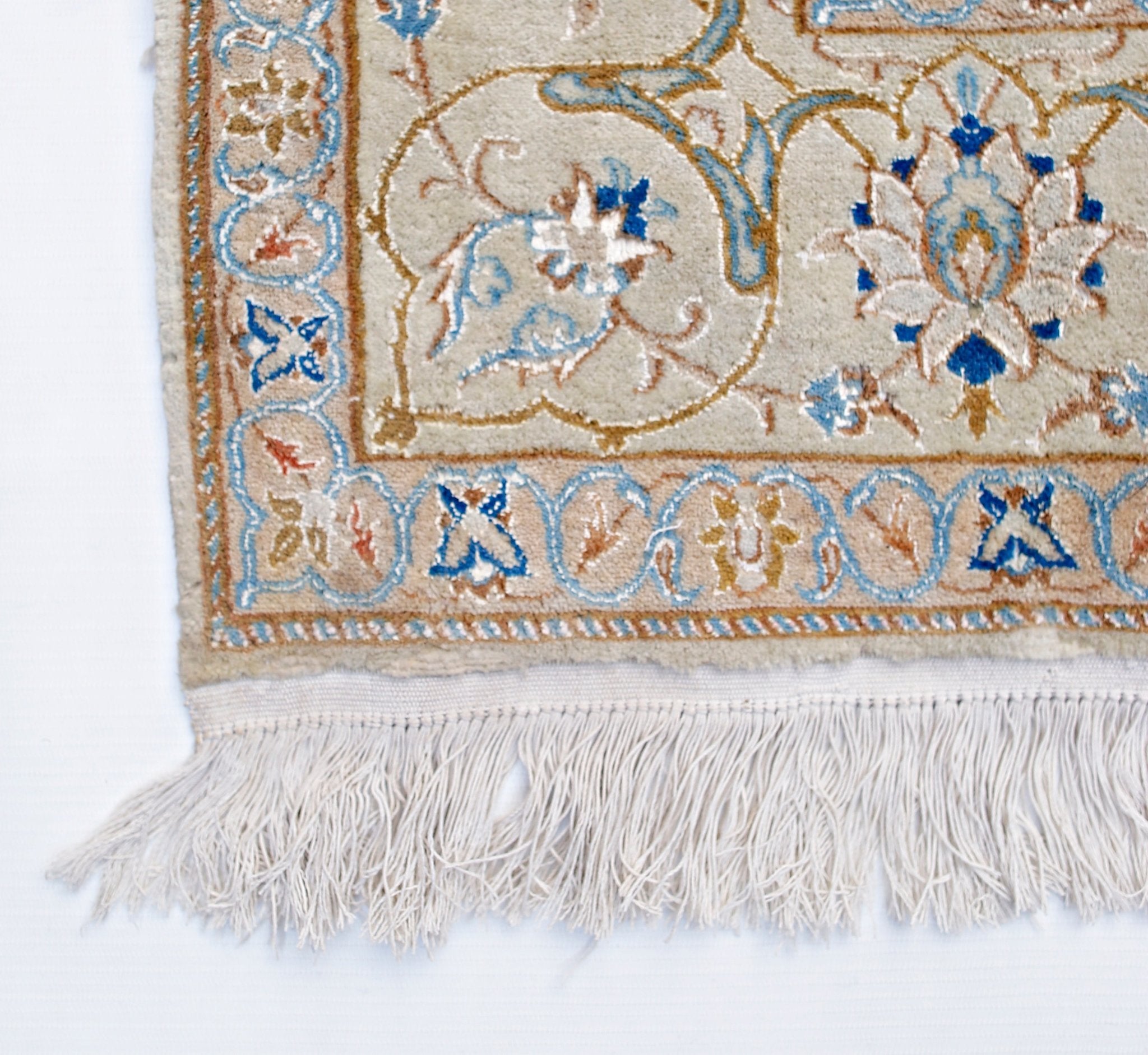 Handmade Vintage Persian Nain Rug | 193 x 133 cm | 6'4" x 4'4" - Najaf Rugs & Textile