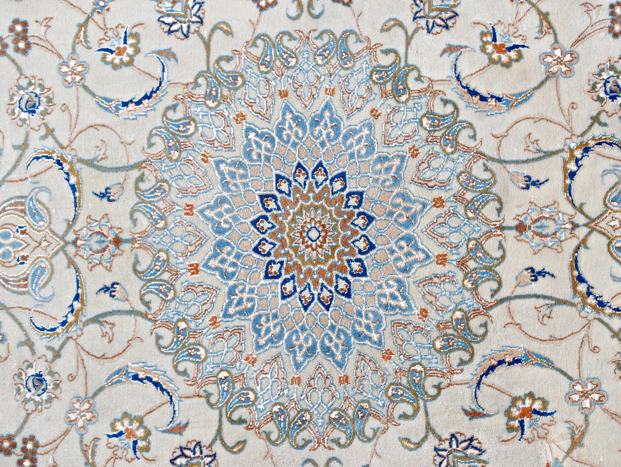 Handmade Vintage Persian Nain Rug | 193 x 133 cm | 6'4" x 4'4" - Najaf Rugs & Textile