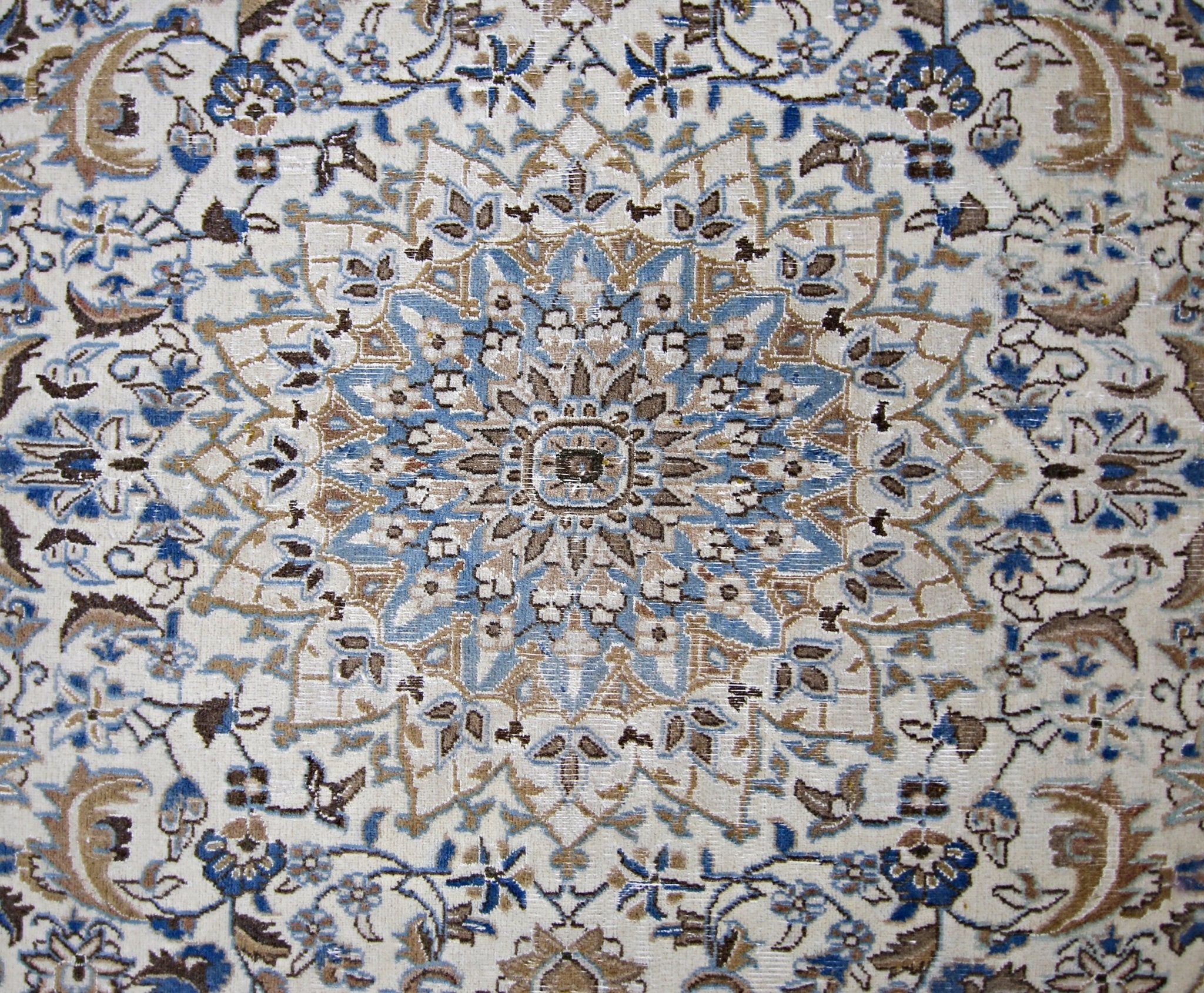 Handmade Vintage Persian Nain Rug | 199 x 111 cm | 6'6" x 3'8" - Najaf Rugs & Textile