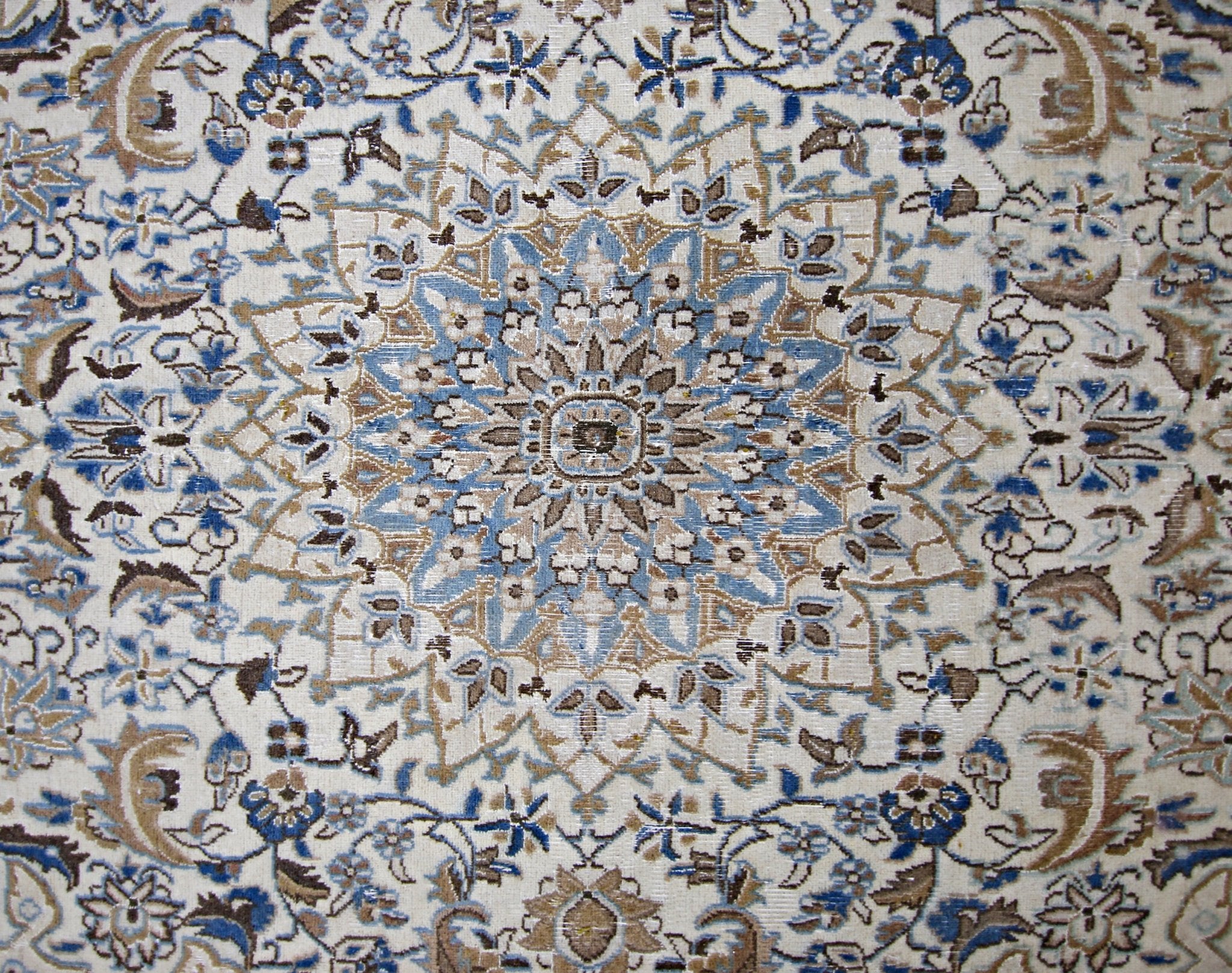 Handmade Vintage Persian Nain Rug | 199 x 111 cm | 6'6" x 3'8" - Najaf Rugs & Textile