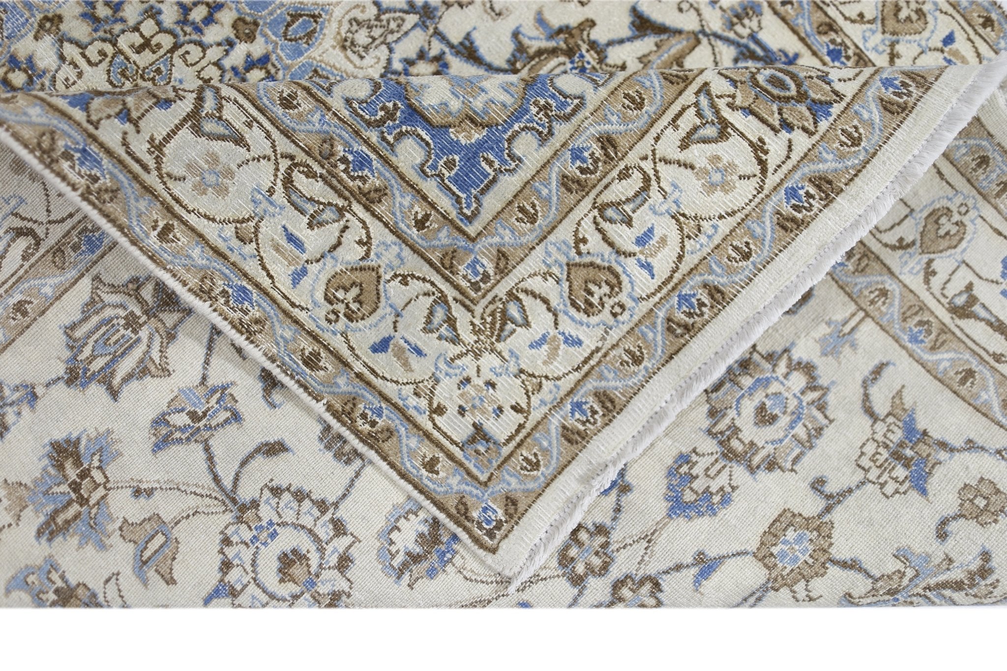 Handmade Vintage Persian Nain Rug | 203 x 120 cm | 6'8" x 3'11" - Najaf Rugs & Textile