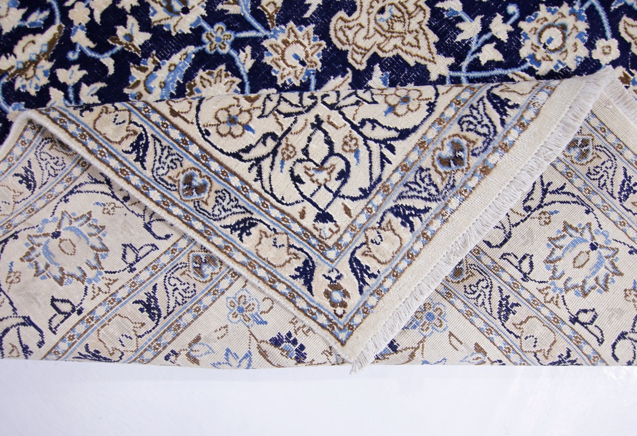 Handmade Vintage Persian Nain Rug | 272 x 198 cm | 8'11" x 6'6" - Najaf Rugs & Textile