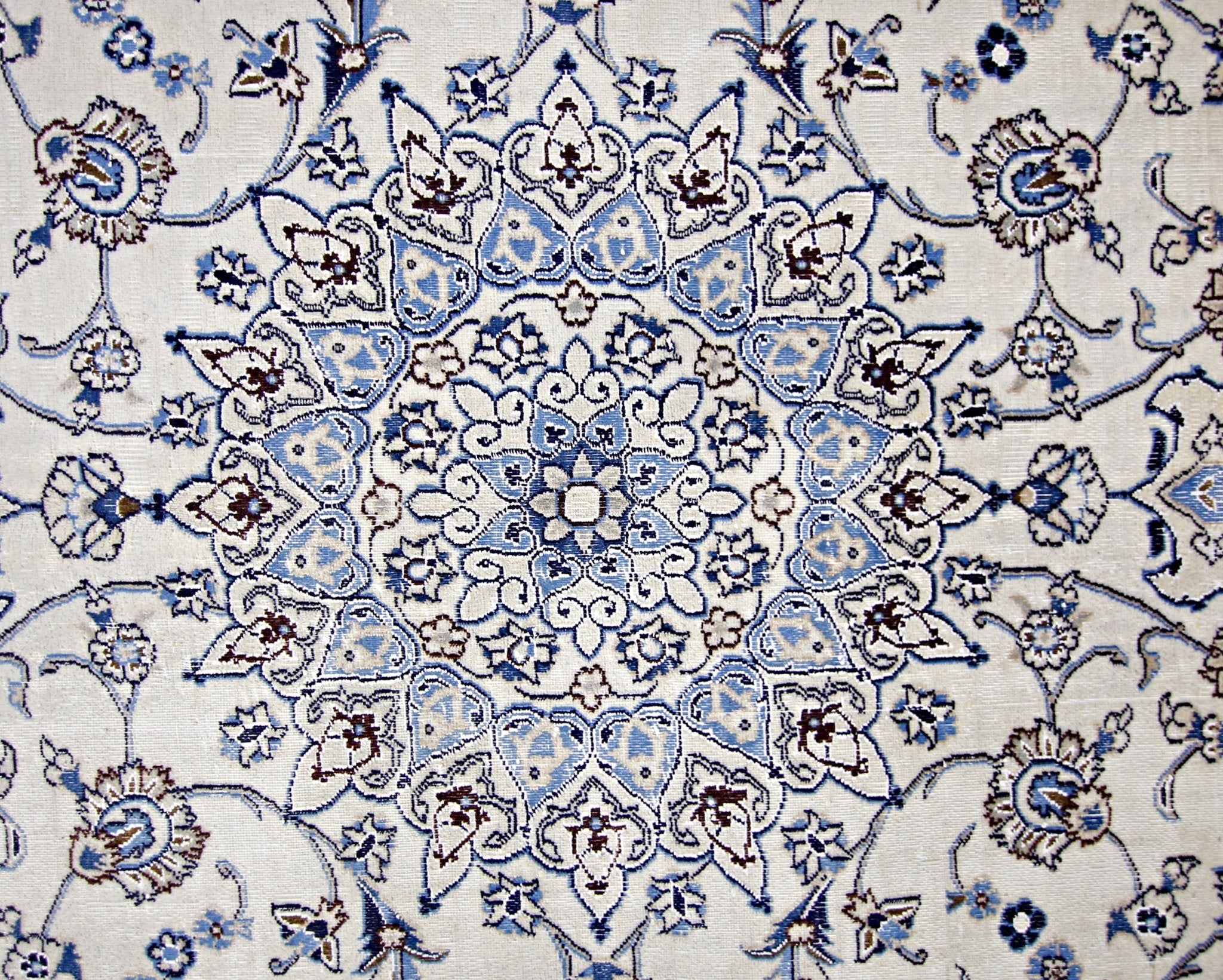 Handmade Vintage Persian Nain Rug | 289 x 197 cm | 9'6" x 6'5" - Najaf Rugs & Textile