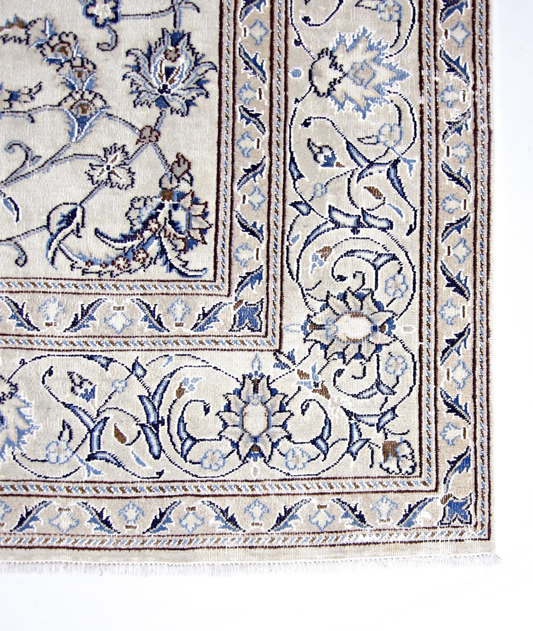 Handmade Vintage Persian Nain Rug | 289 x 197 cm | 9'6" x 6'5" - Najaf Rugs & Textile