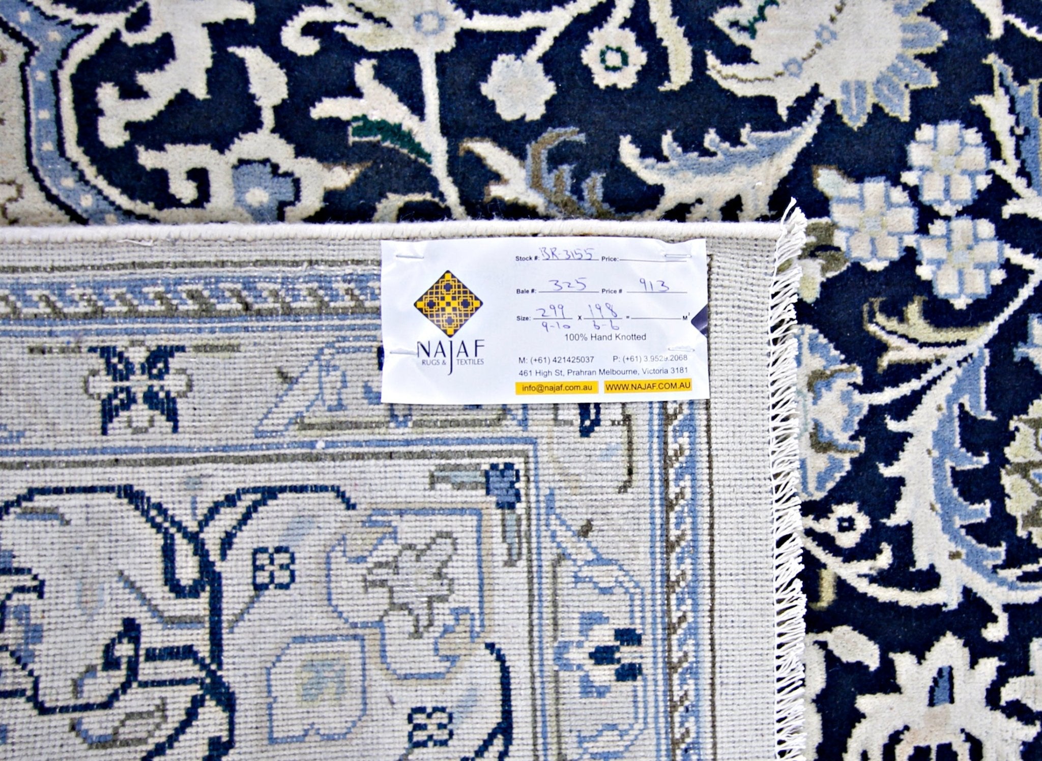 Handmade Vintage Persian Nain Rug | 299 x 198 cm | 9'10" x 6'6" - Najaf Rugs & Textile