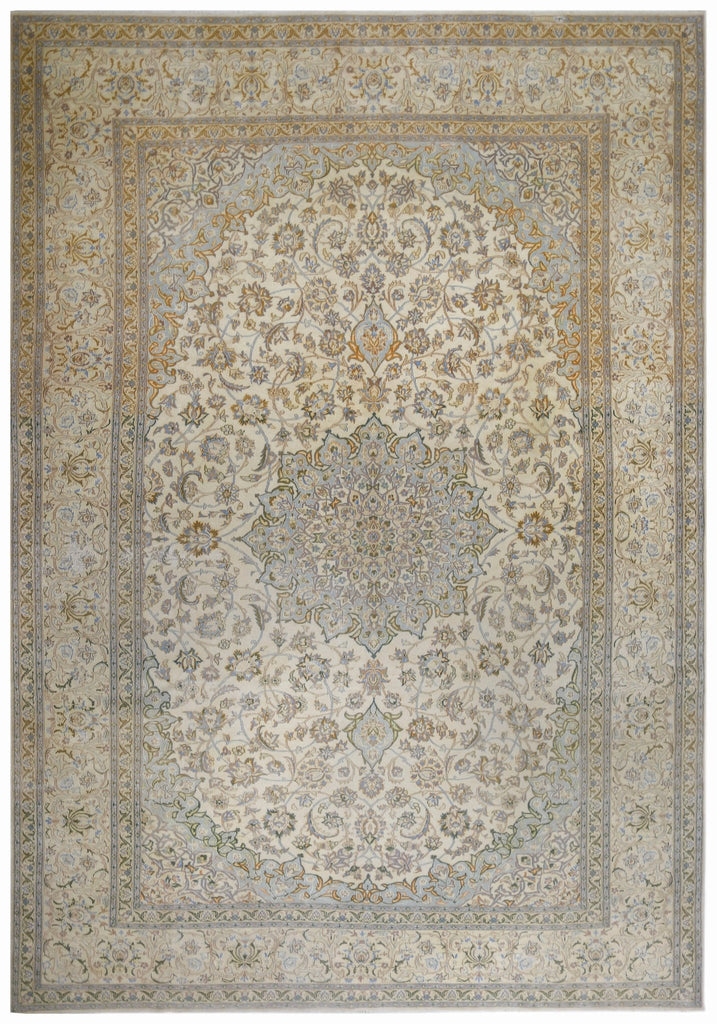 Handmade Vintage Persian Nain Rug | 392 x 259 cm | 12'10" x 8'6" - Najaf Rugs & Textile