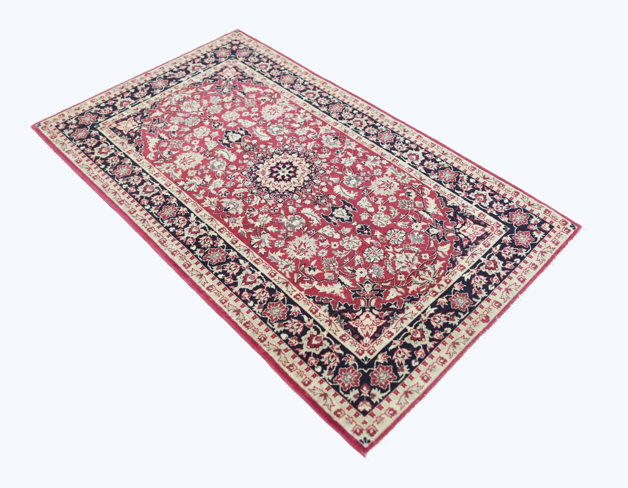 Handmade Vintage Persian Najafabad Rug | 158 x 91 cm | 5'2" x 2'11" - Najaf Rugs & Textile