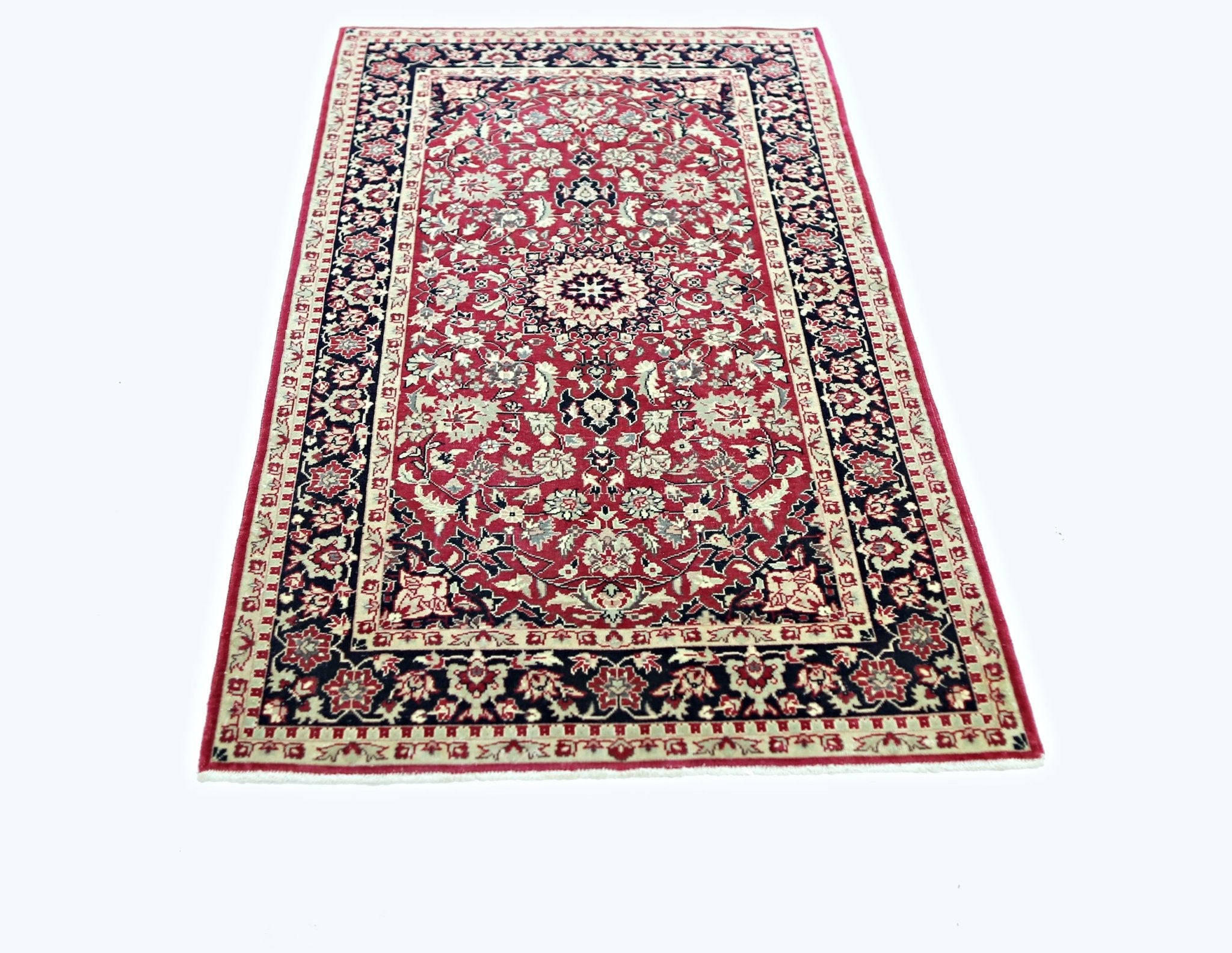 Handmade Vintage Persian Najafabad Rug | 158 x 91 cm | 5'2" x 2'11" - Najaf Rugs & Textile