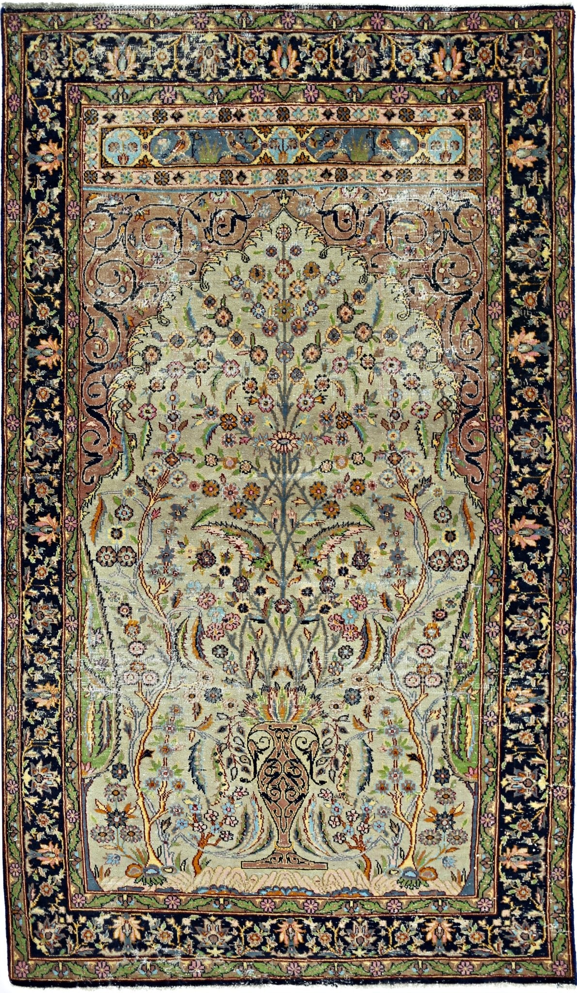 Handmade Vintage Persian Prayer Rug | 164 x 91 cm | 5'4" x 3' - Najaf Rugs & Textile