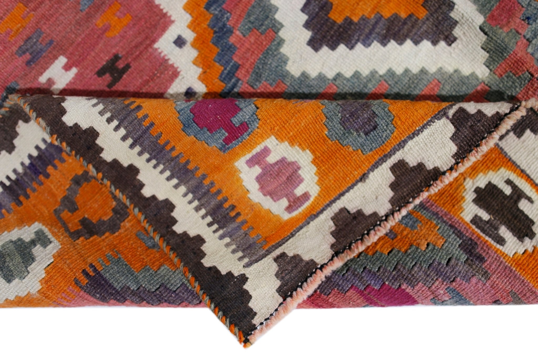 Handmade Vintage Persian Qashqai Kilim | 283 x 154 cm | 9'3" x 5' - Najaf Rugs & Textile