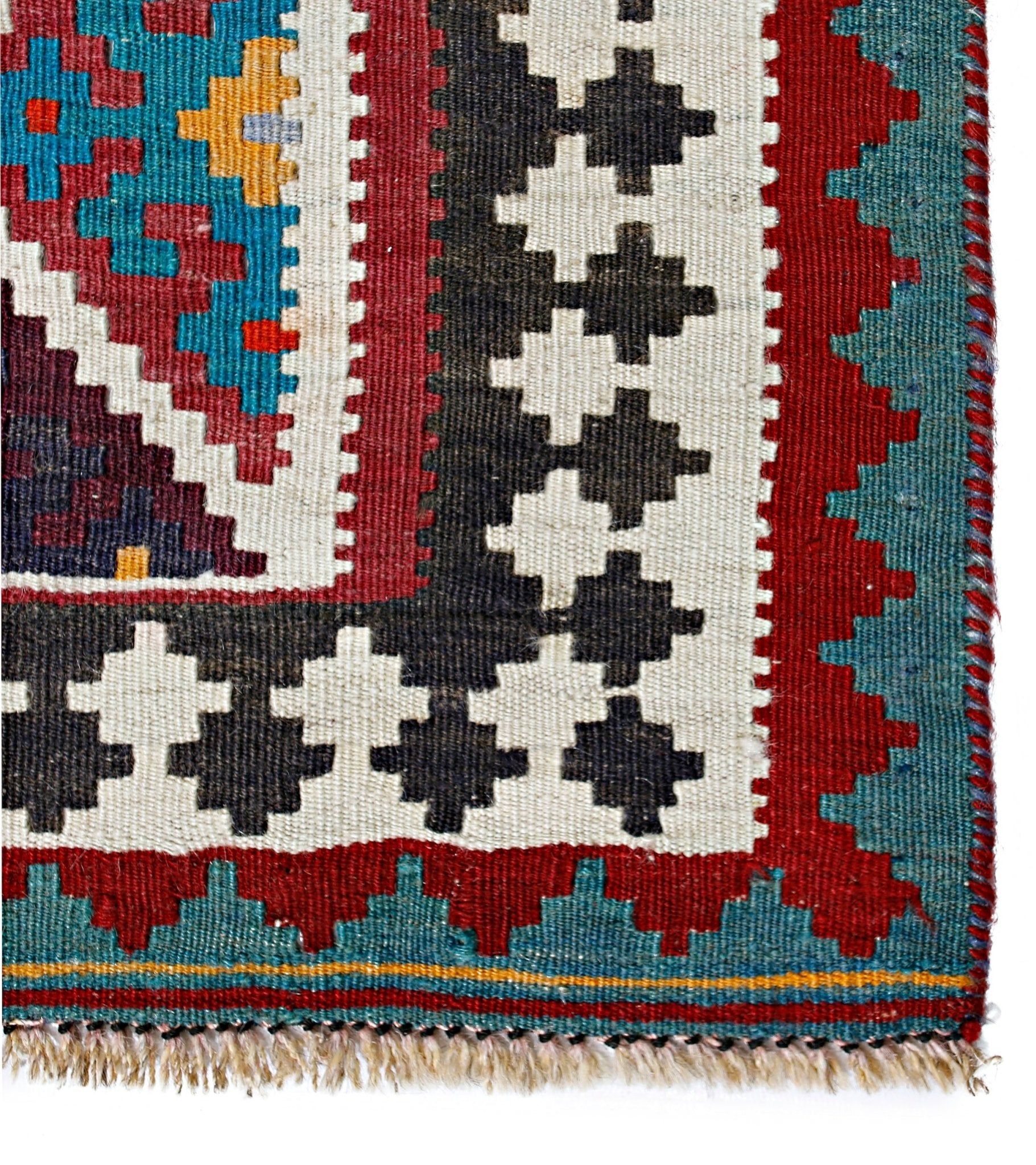 Handmade Vintage Persian Qashqai Kilim | 283 x 175 cm | 9'3" x 5'9" - Najaf Rugs & Textile