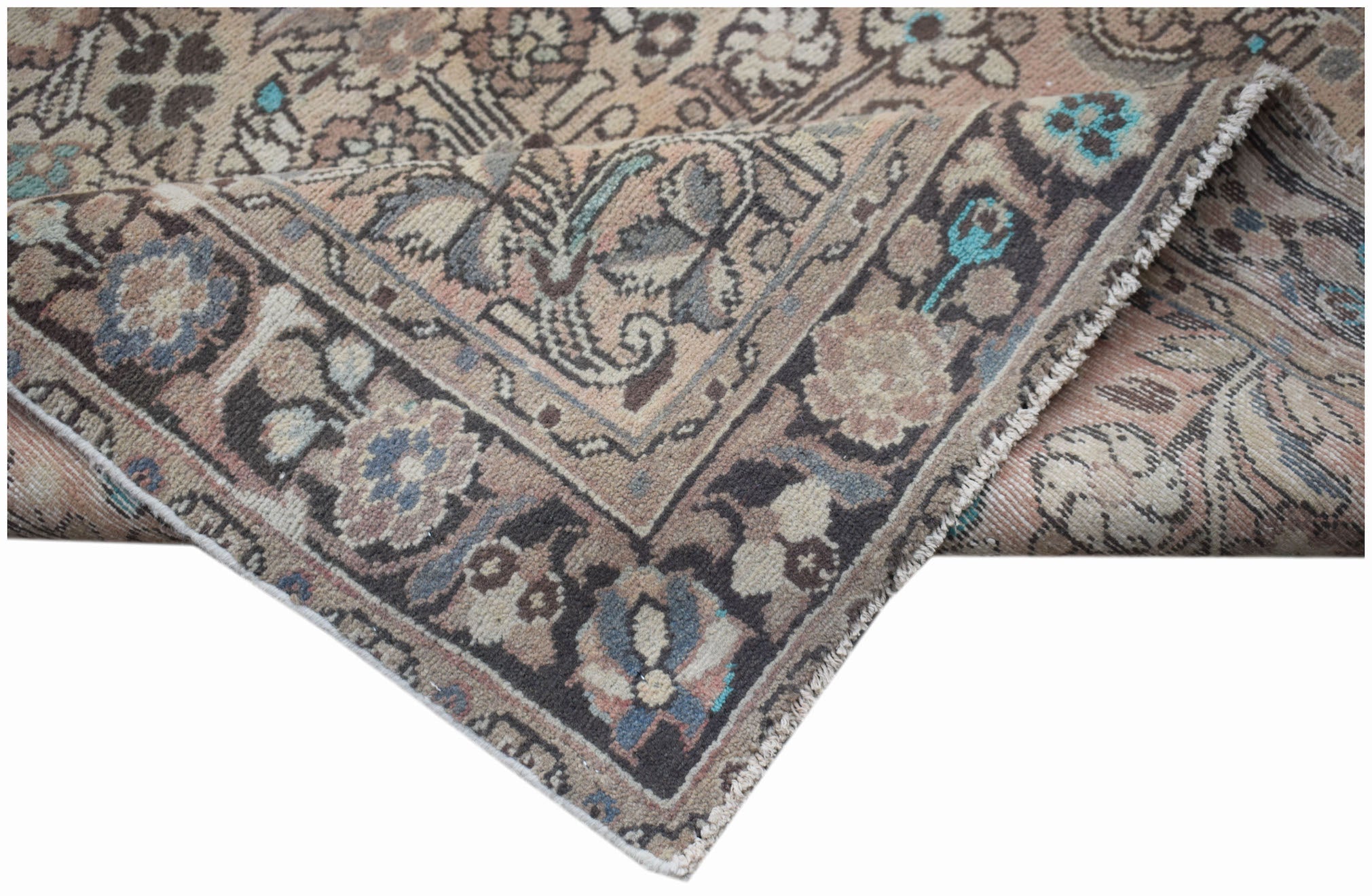 Handmade Vintage Persian Rug | 105 x 104 cm | 3'5" x 3'5" - Najaf Rugs & Textile