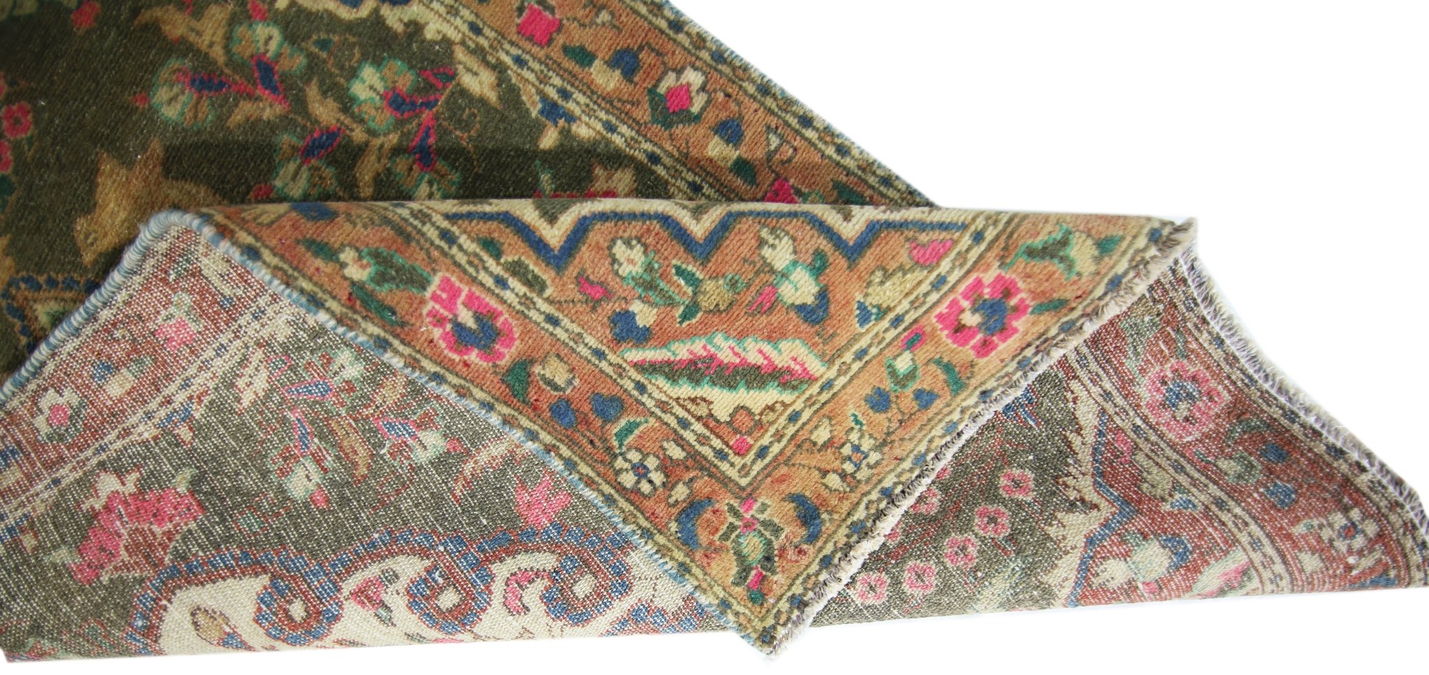 Handmade Vintage Persian Rug | 111 x 68 cm | 3'8" x 2'3" - Najaf Rugs & Textile