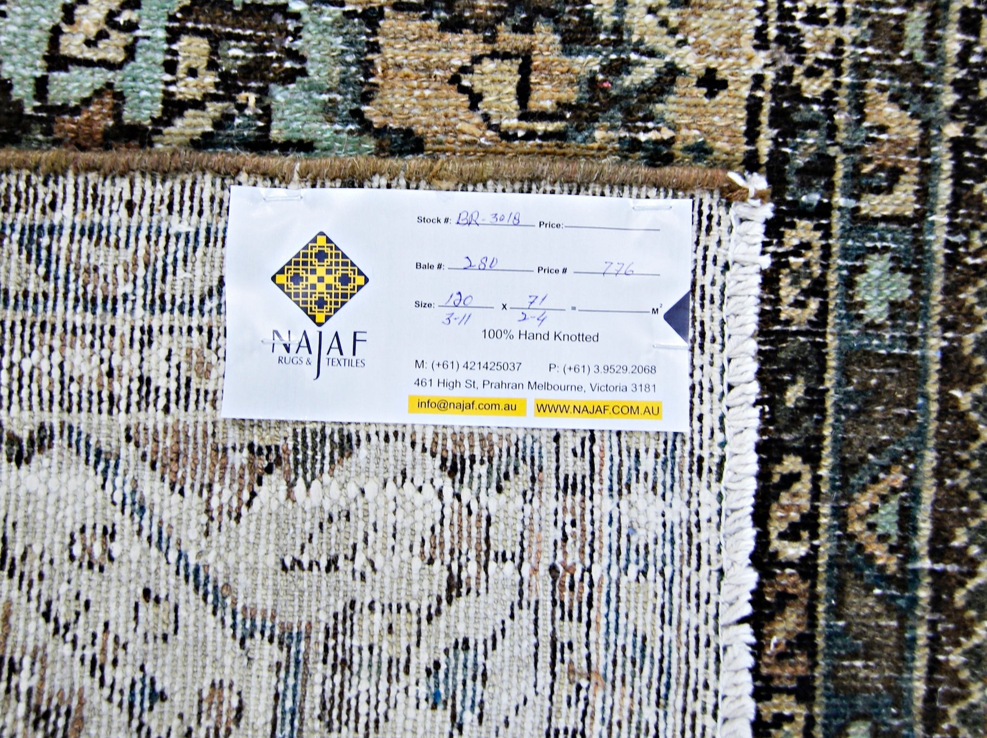 Handmade Vintage Persian Rug | 120 x 71 cm | 3'11" x 2'4" - Najaf Rugs & Textile