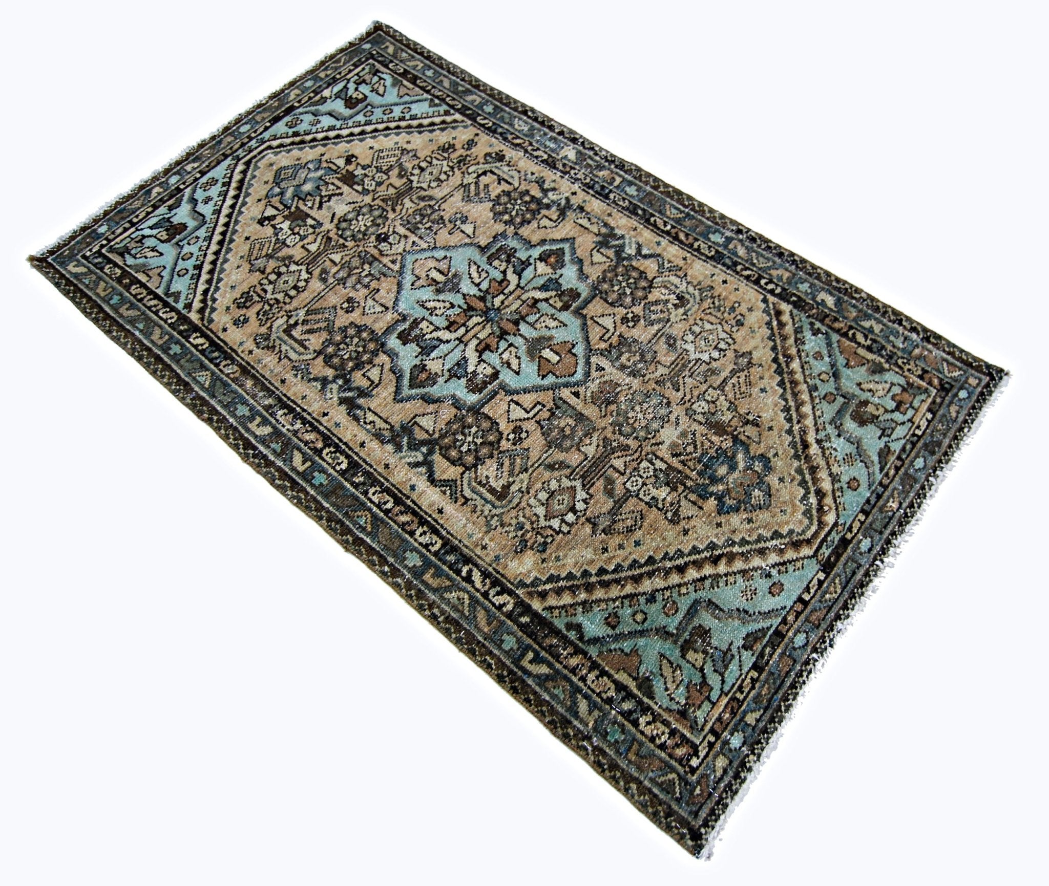 Handmade Vintage Persian Rug | 120 x 71 cm | 3'11" x 2'4" - Najaf Rugs & Textile