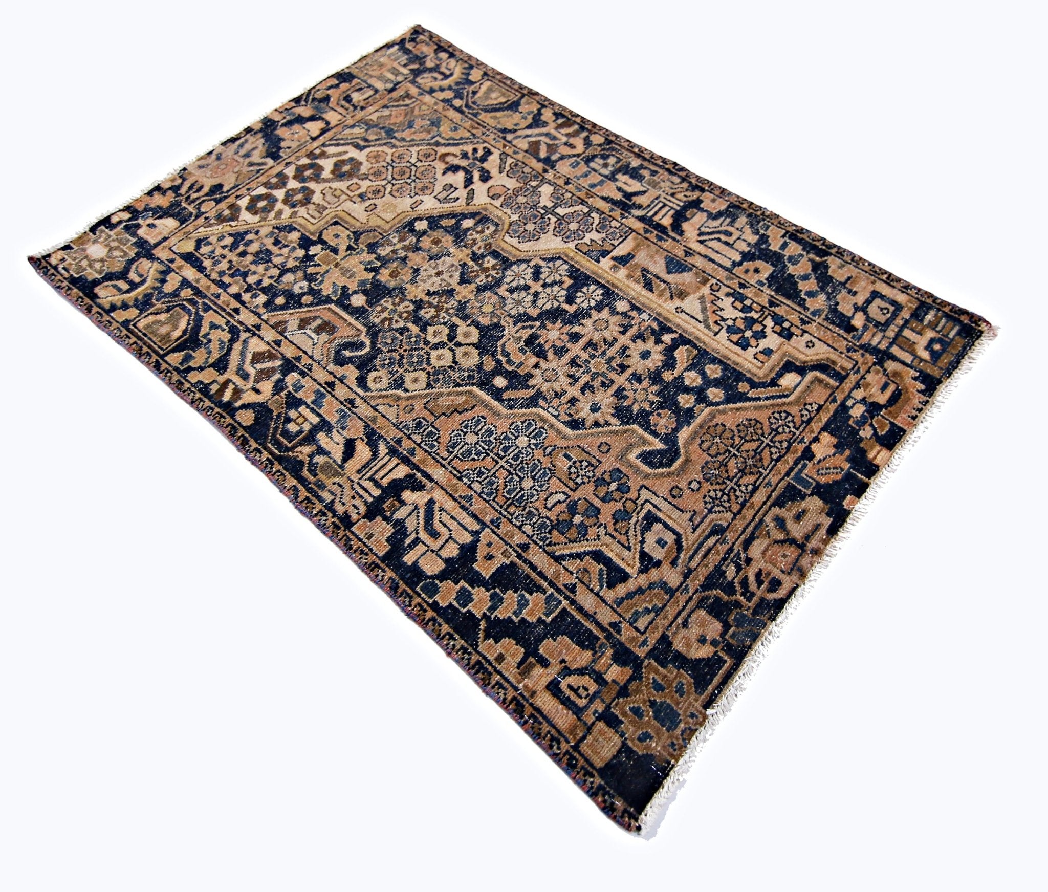 Handmade Vintage Persian Rug | 120 x 79 cm | 4' x 2'7" - Najaf Rugs & Textile