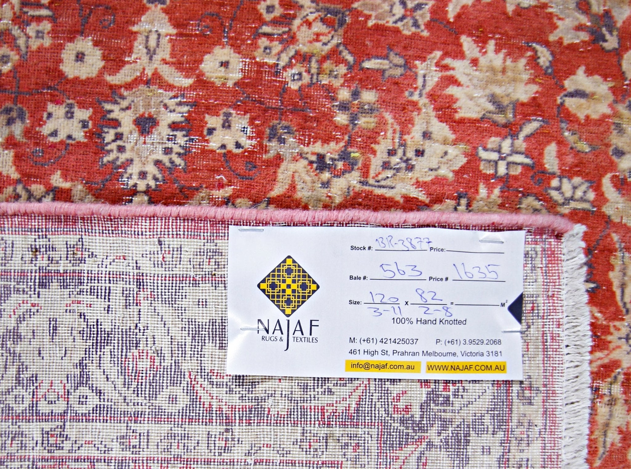 Handmade Vintage Persian Rug | 120 x 82 cm | 3'11" x 2'8" - Najaf Rugs & Textile