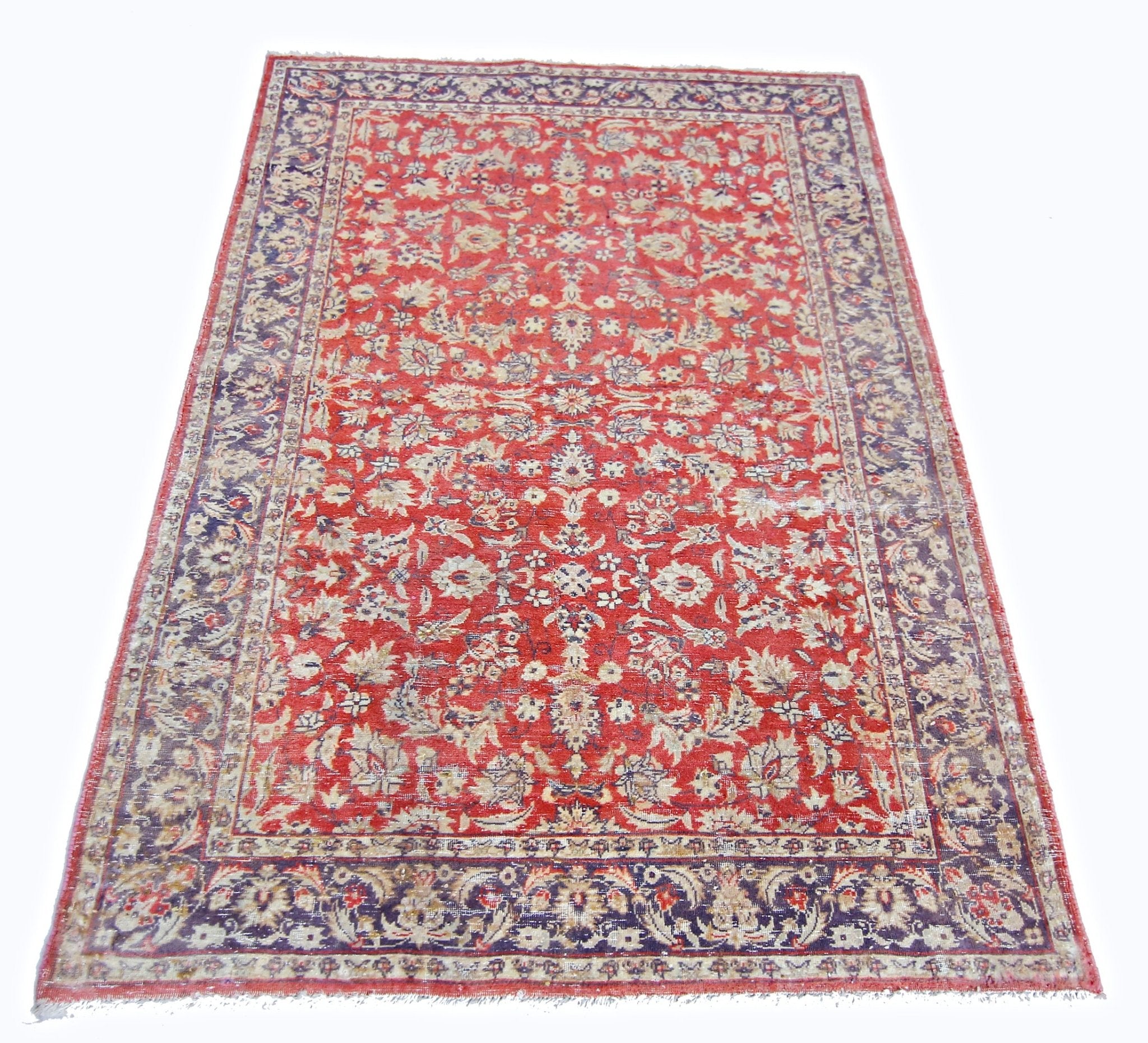 Handmade Vintage Persian Rug | 120 x 82 cm | 3'11" x 2'8" - Najaf Rugs & Textile