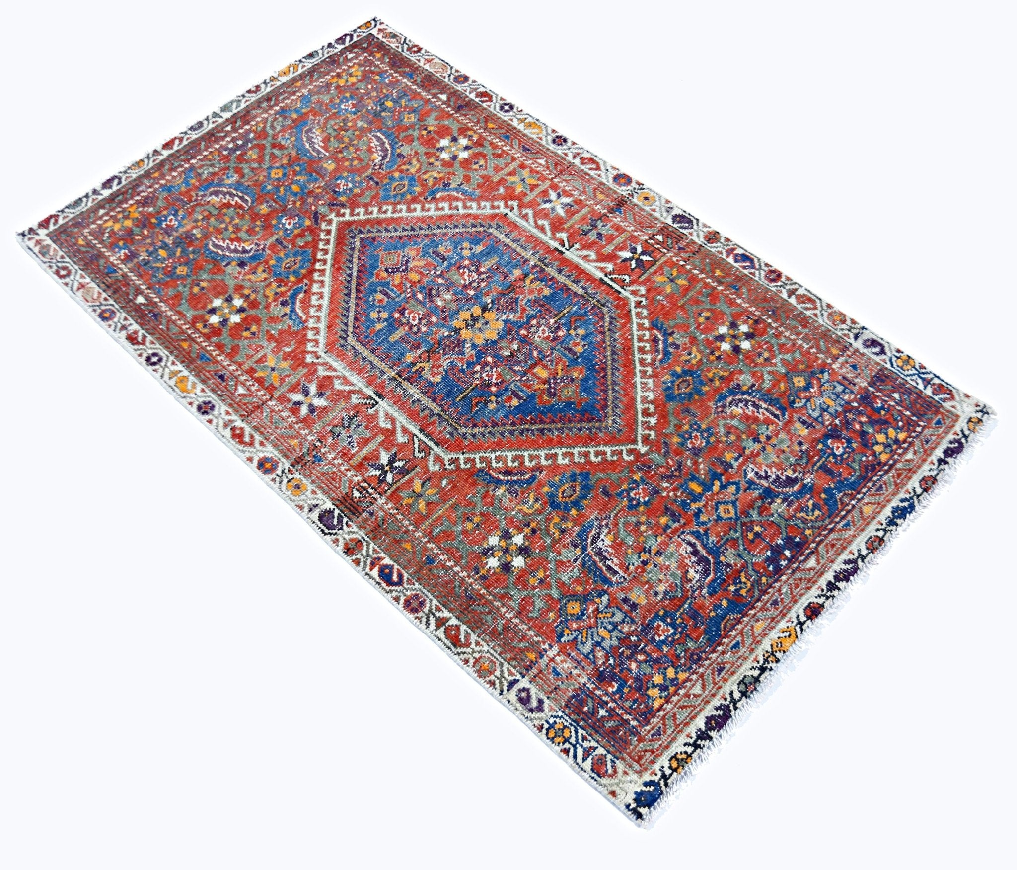 Handmade Vintage Persian Rug | 121 x 71 cm | 4' x 2'4" - Najaf Rugs & Textile
