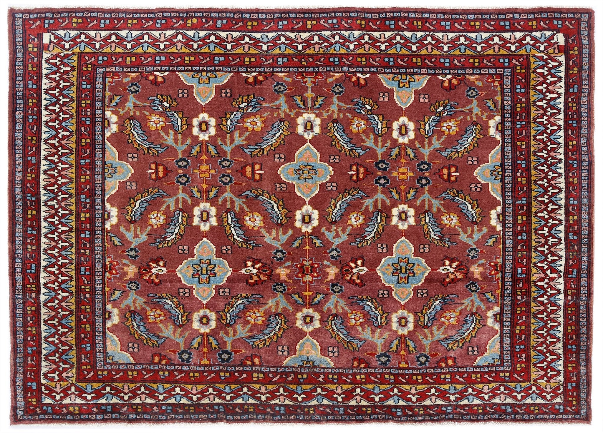 Handmade Vintage Persian Rug | 123 x 92 cm | 4' x 3' - Najaf Rugs & Textile