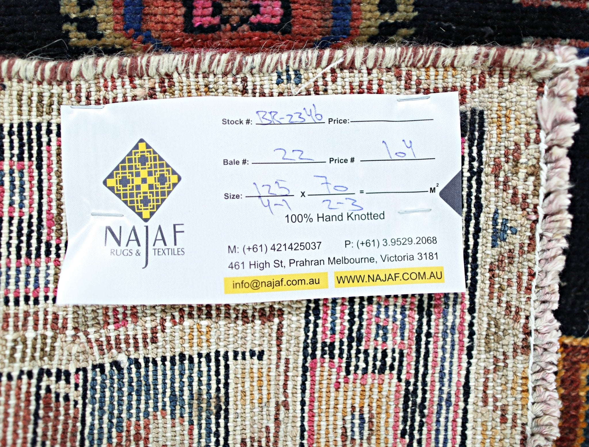 Handmade Vintage Persian Rug | 125 x 70 cm | 4'1" x 2'2" - Najaf Rugs & Textile