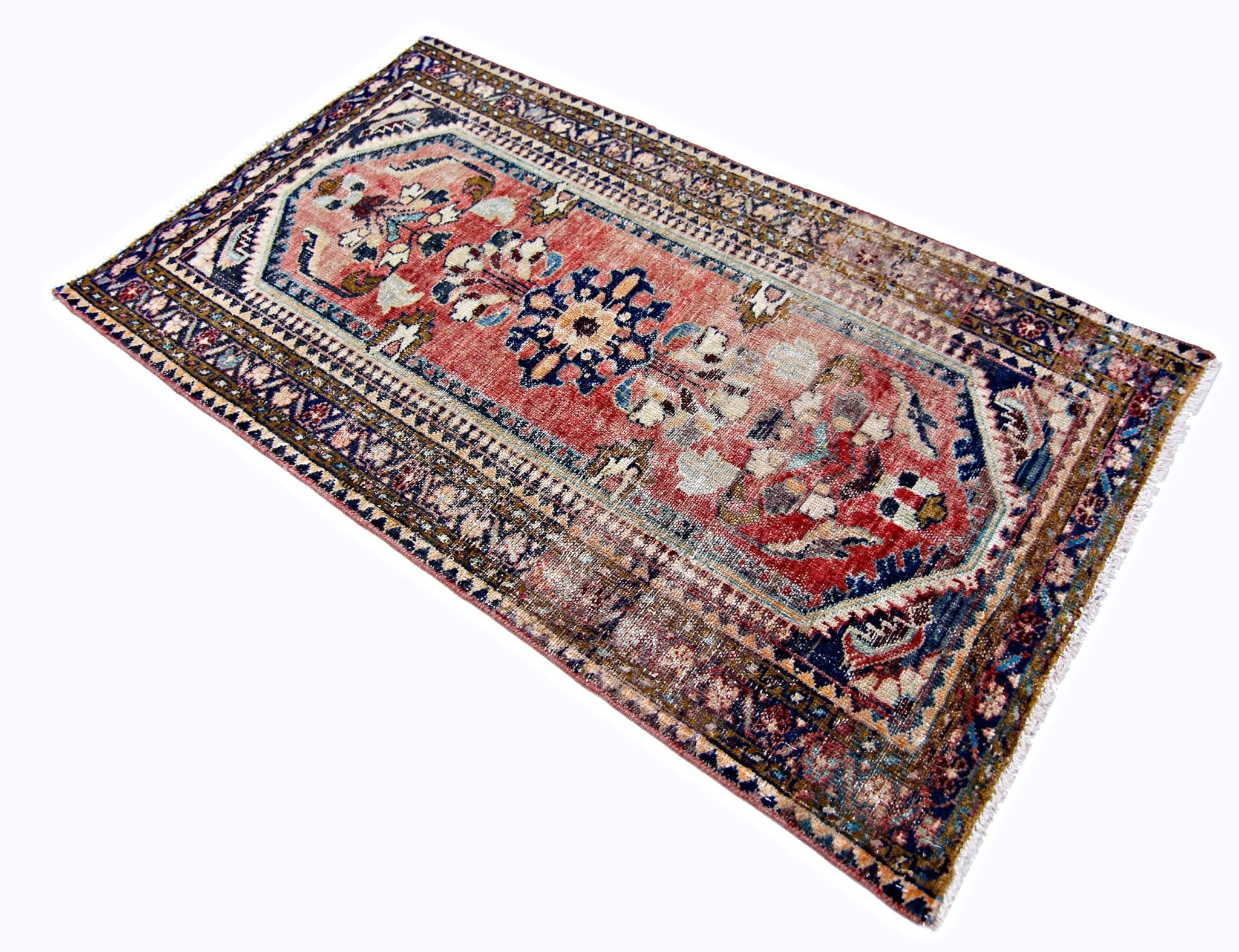 Handmade Vintage Persian Rug | 125 x 71 cm | 4'1" x 2'4" - Najaf Rugs & Textile