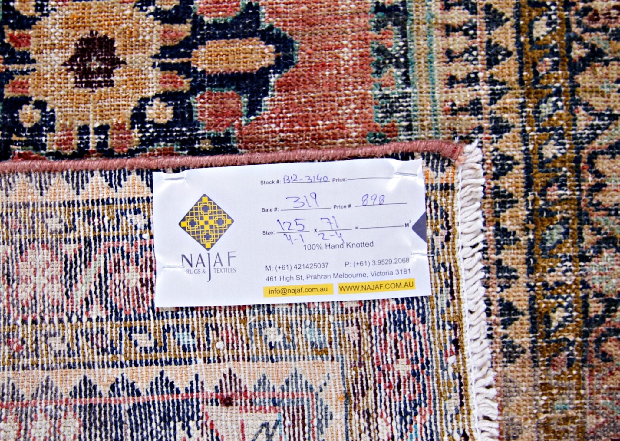 Handmade Vintage Persian Rug | 125 x 71 cm | 4'1" x 2'4" - Najaf Rugs & Textile