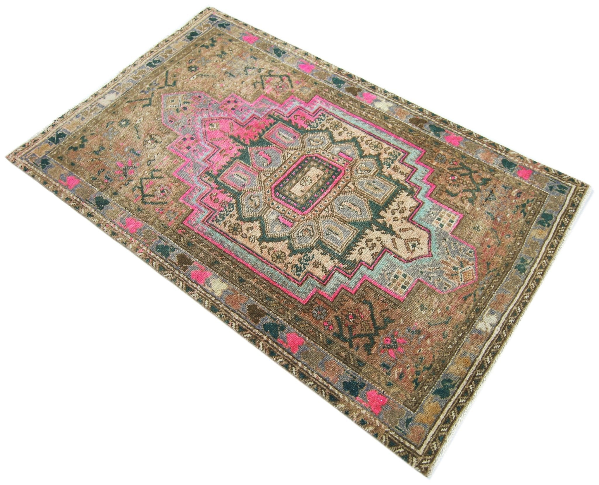 Handmade Vintage Persian Rug | 125 x 75 cm | 4'1" x 2'6" - Najaf Rugs & Textile